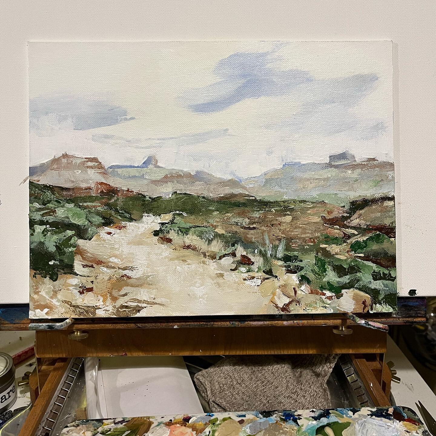 Another in progress! Having fun practicing, this one is of the interior of the Grand Canyon. #paletteknife #landscapepainting #landscape #grandcanyon #grandcanyonnationalpark #painting #acryliconcanvas #practice #baltimoreartist