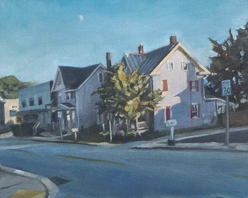 All the Gables We Cannot See, 2025. Oil on Canvas Panel, 8 in x 10 in