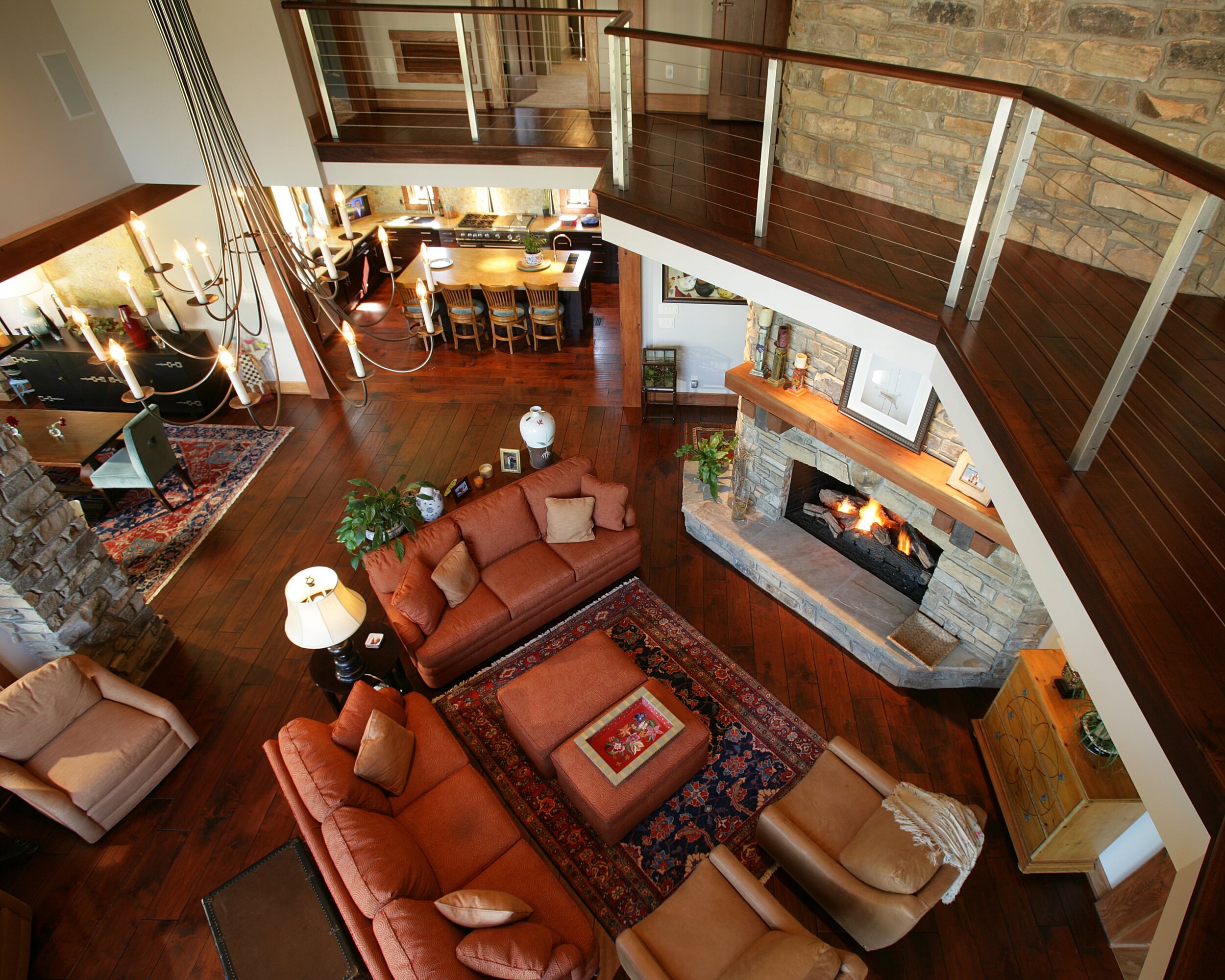Schmid & Rhodes Construction McCammy Living Room Ariel View