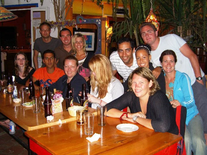 Dining with friends at Alux Restaurant