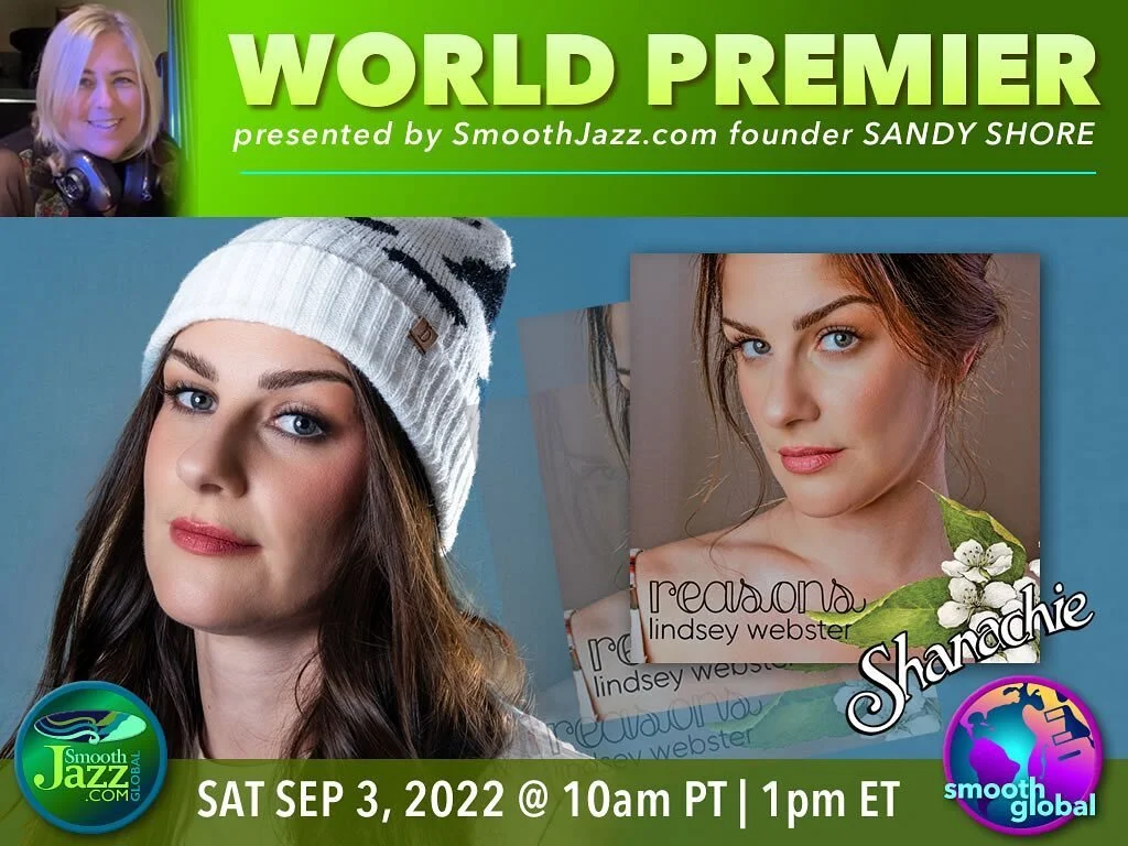 Check out the World Premier of @lindseywebs REASONS 9/3 @10am PT/1 PM ET on smooth jazz.com. Link in bio! REASONS available everywhere 9/9 #lindseywebster #smoothjazzmusic  #sandyshore