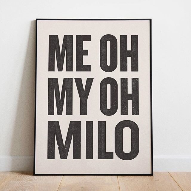 Put together a quick print to hang in my son Milo&rsquo;s room 🖤  #milo #typography #newsprint #18x24 #nurseryart #babysroom #nurserydecor