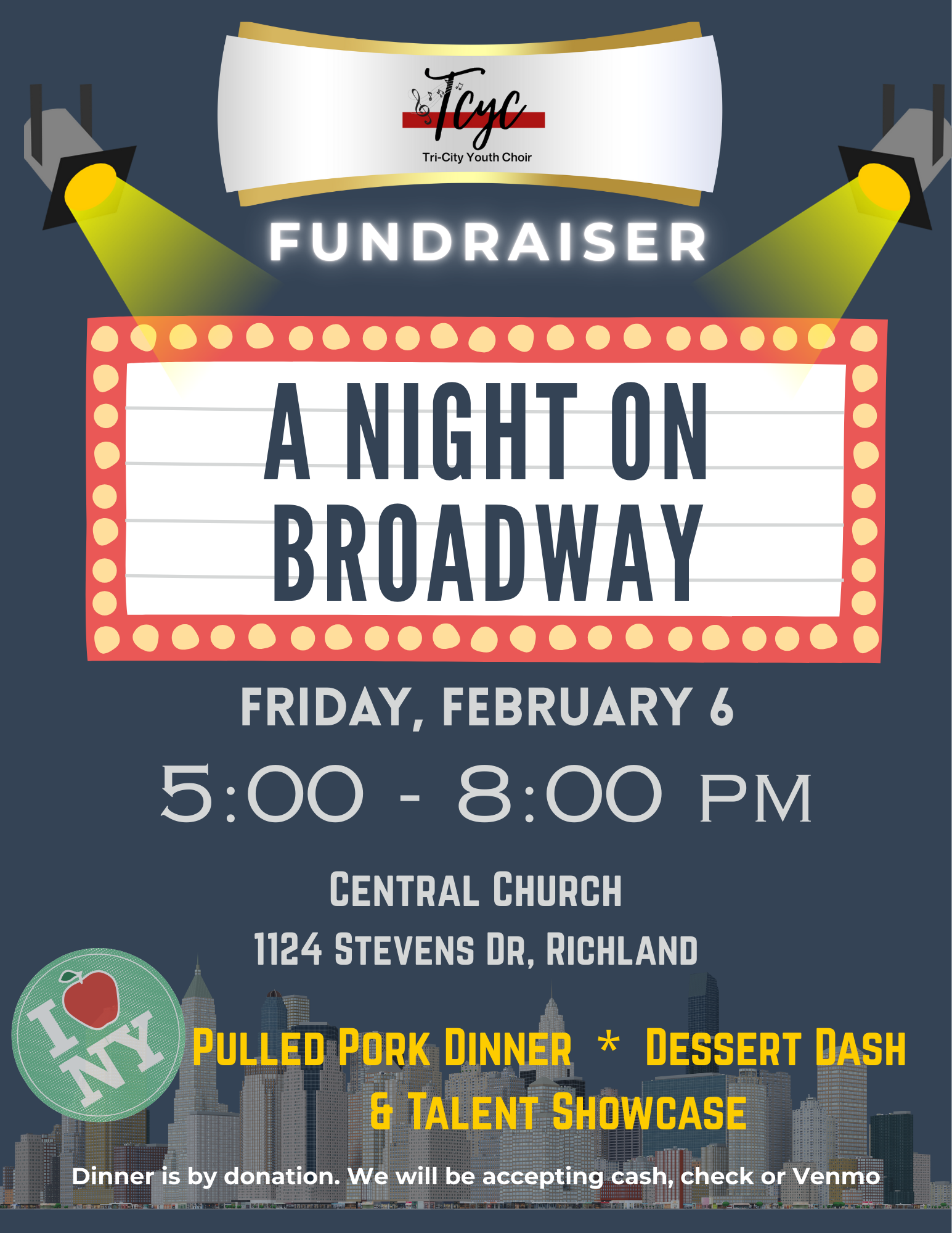 TCYC Dinner Fundraiser - A Night on Broadway
