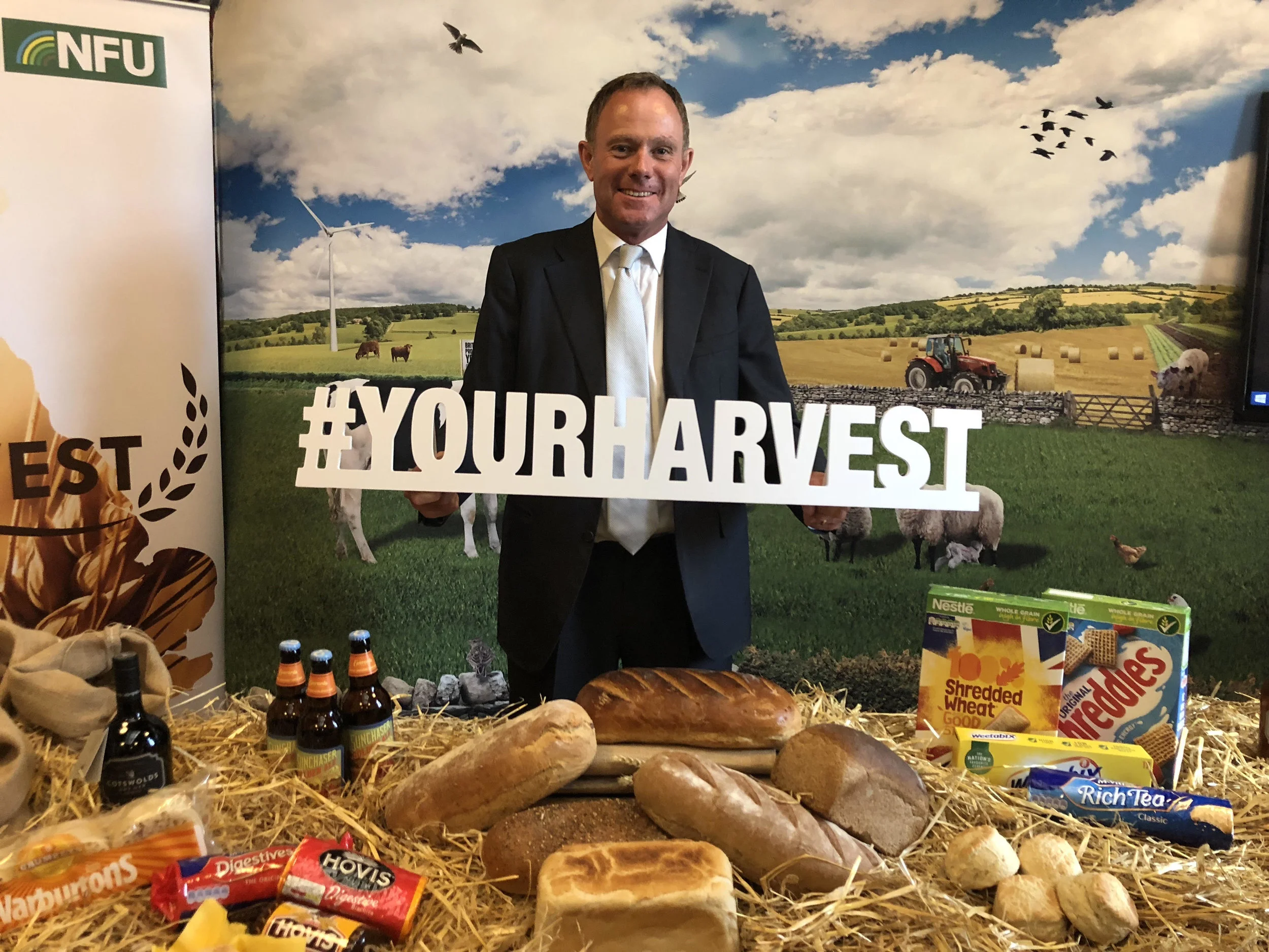 Nick Herbert MP (Arundel & South Downs) supporting the 'Your Harvest' event in Parliament hosted by the National Farmers' Union to promote cereal farming.