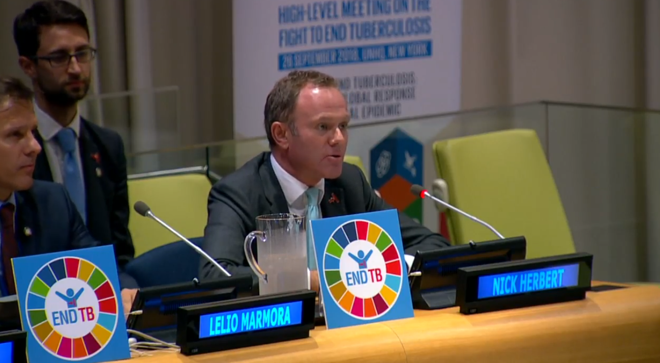 Nick speaks at the United Nations High-Level Meeting on TB