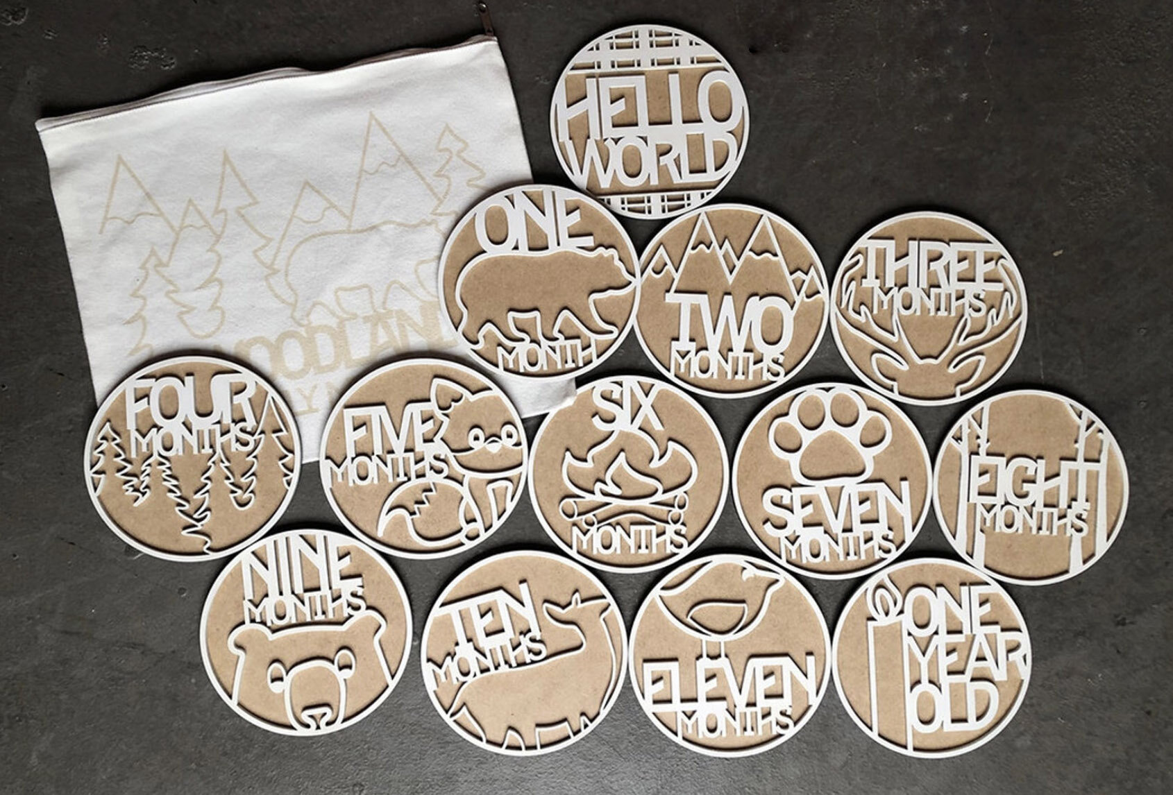 Woodland Theme Milestone markers