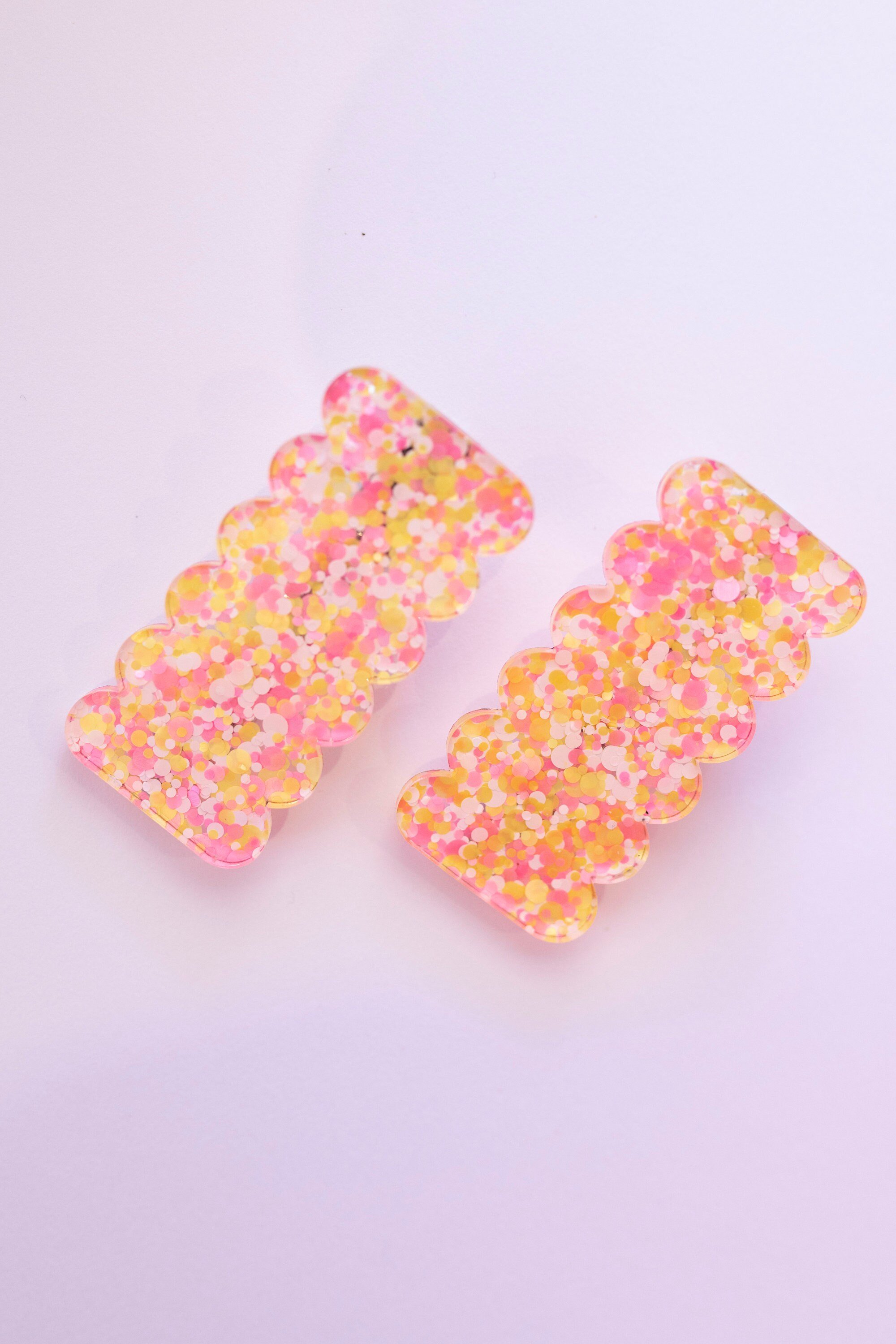 Set of 2 Confetti Barrettes