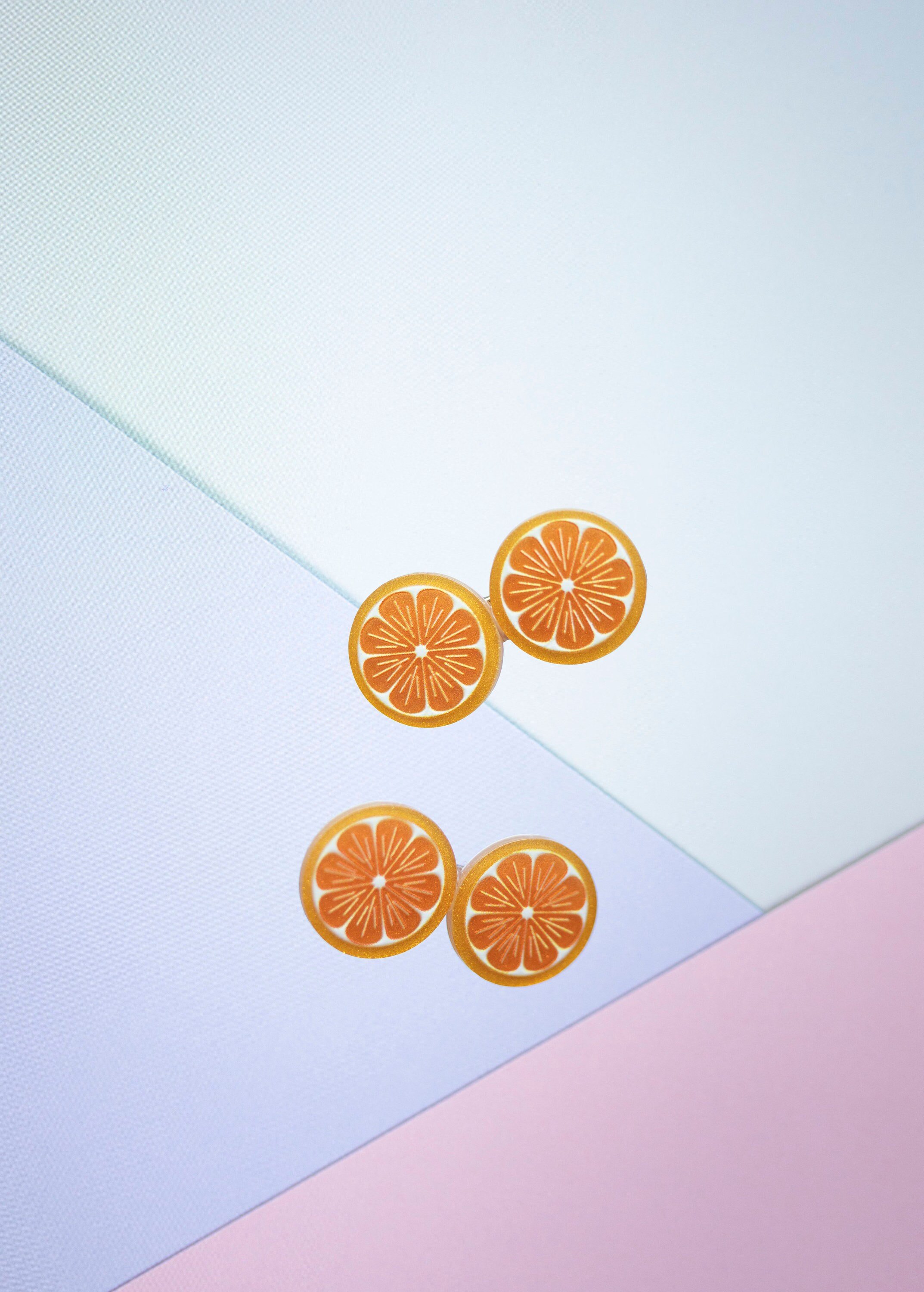 Set of 2 Orange Slices Barrettes