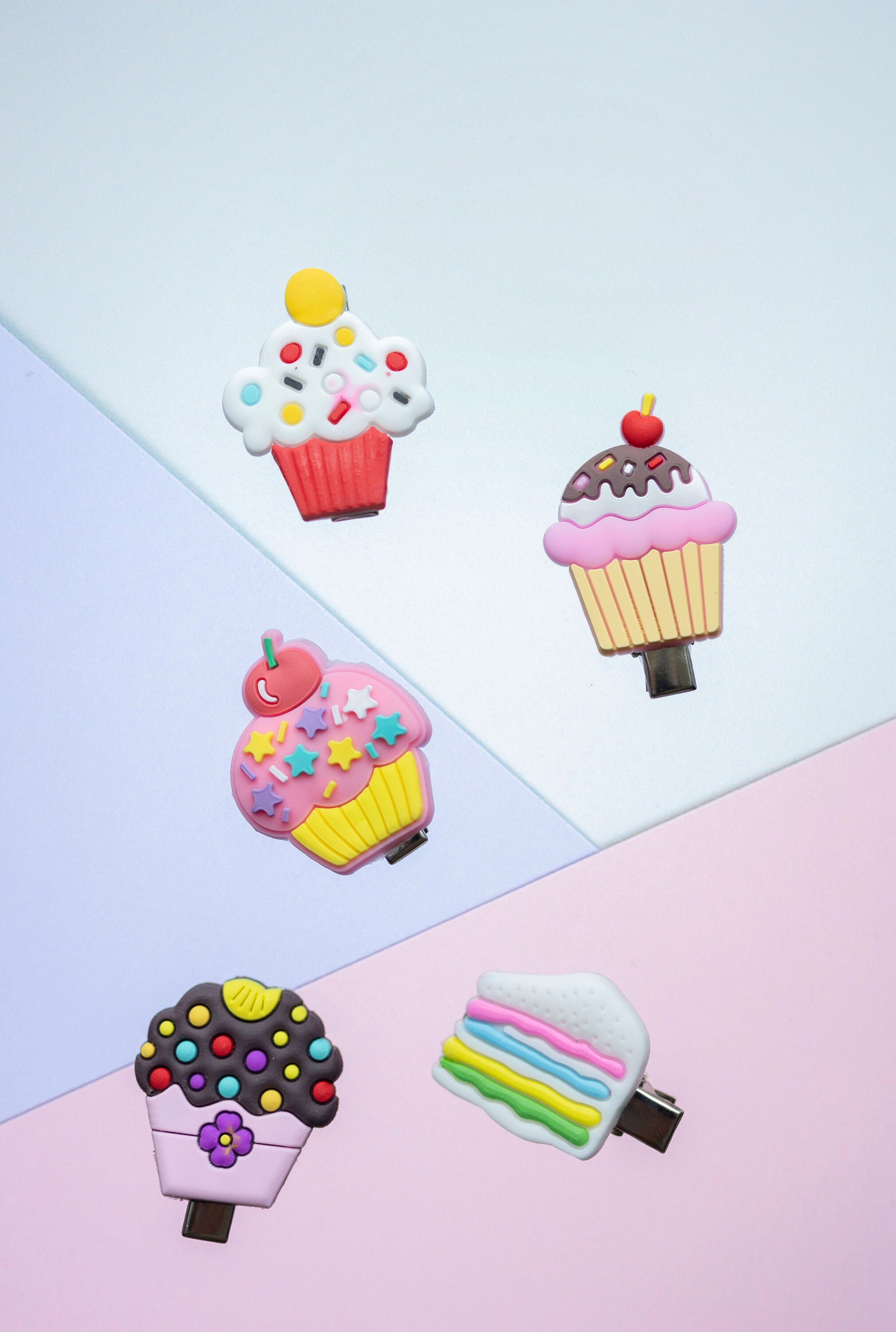 Set of 5 Cup Cake Barrettes