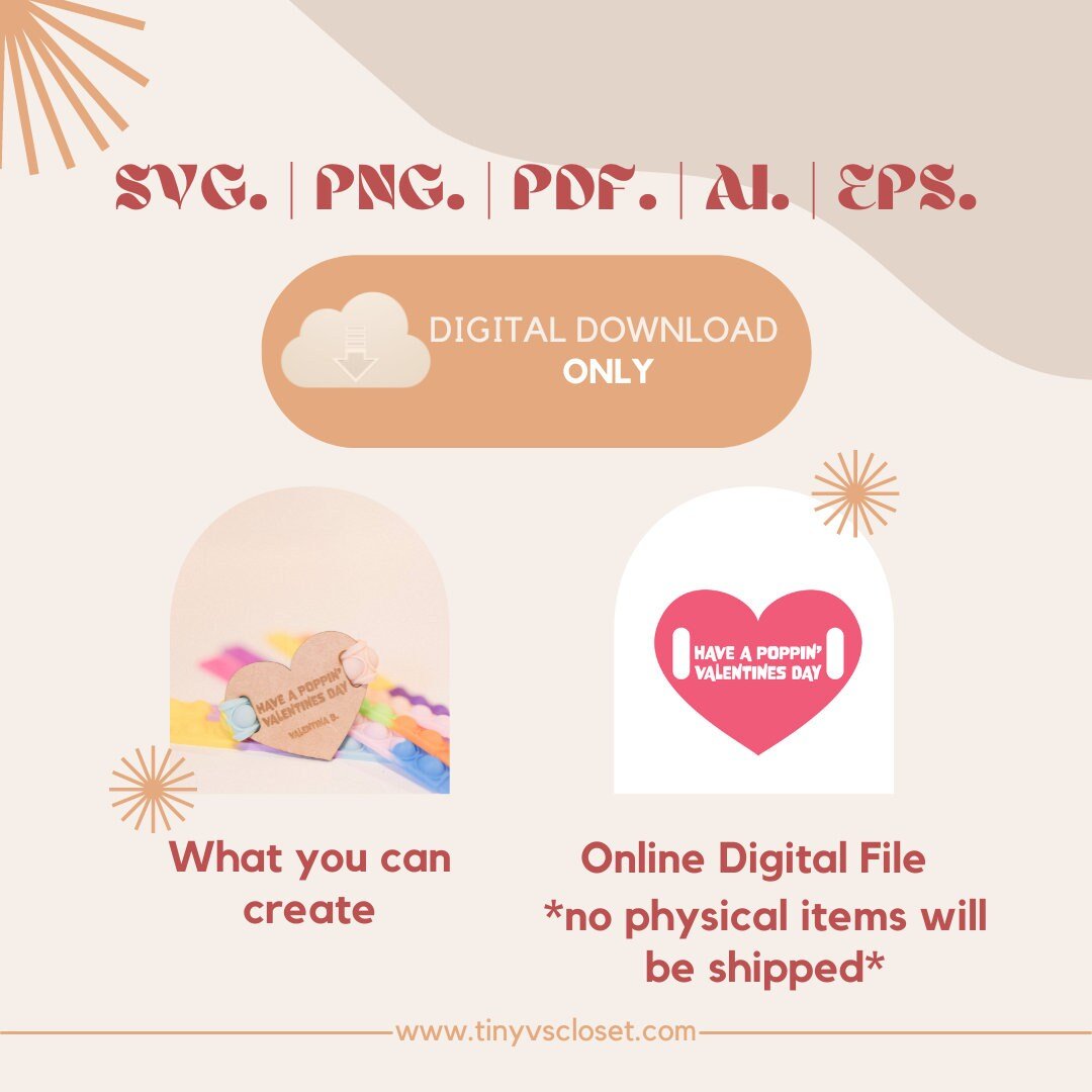 DIGITAL FILE ONLY - Valentines Day Heart for Bracelet Fidget Pop it