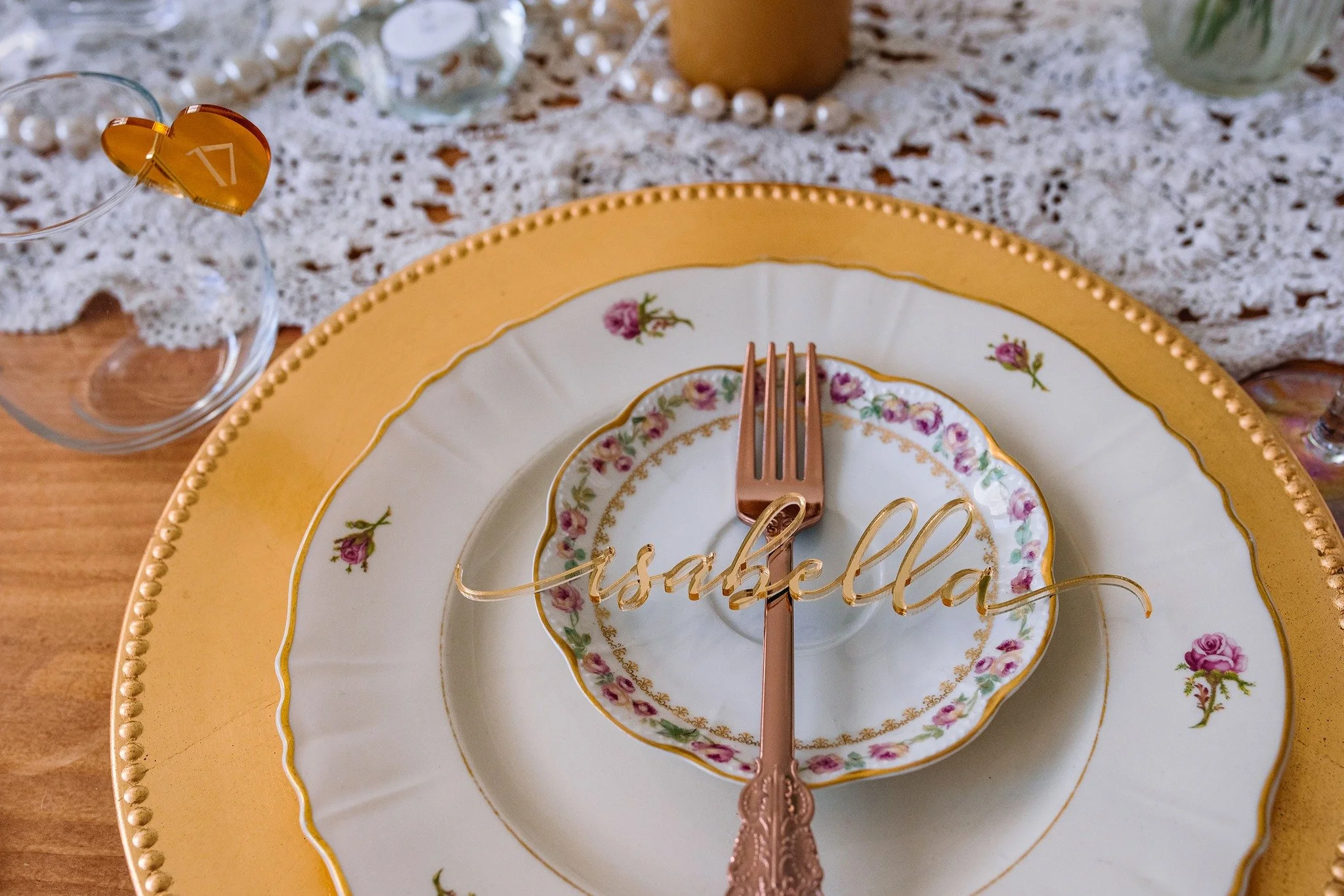 Acrylic Name Place Cards Cursive