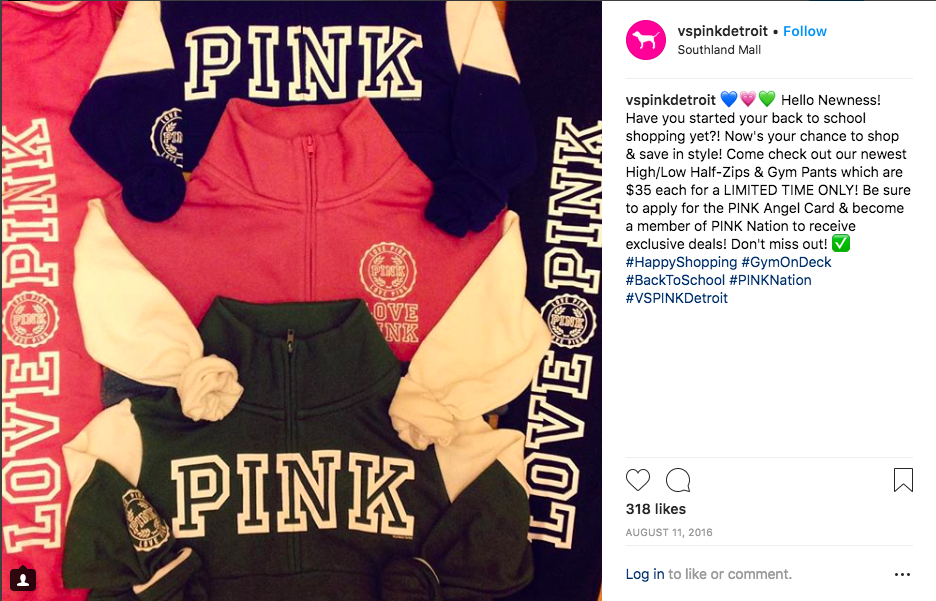 Social Media Post @VSPinkDetroit