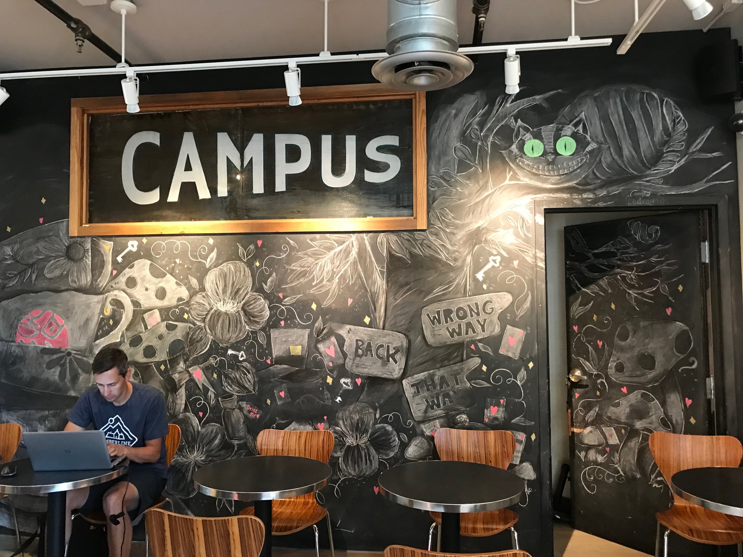 Chalk Mural at Sweet Water's Cafe 2019 Ypsilanti, MI