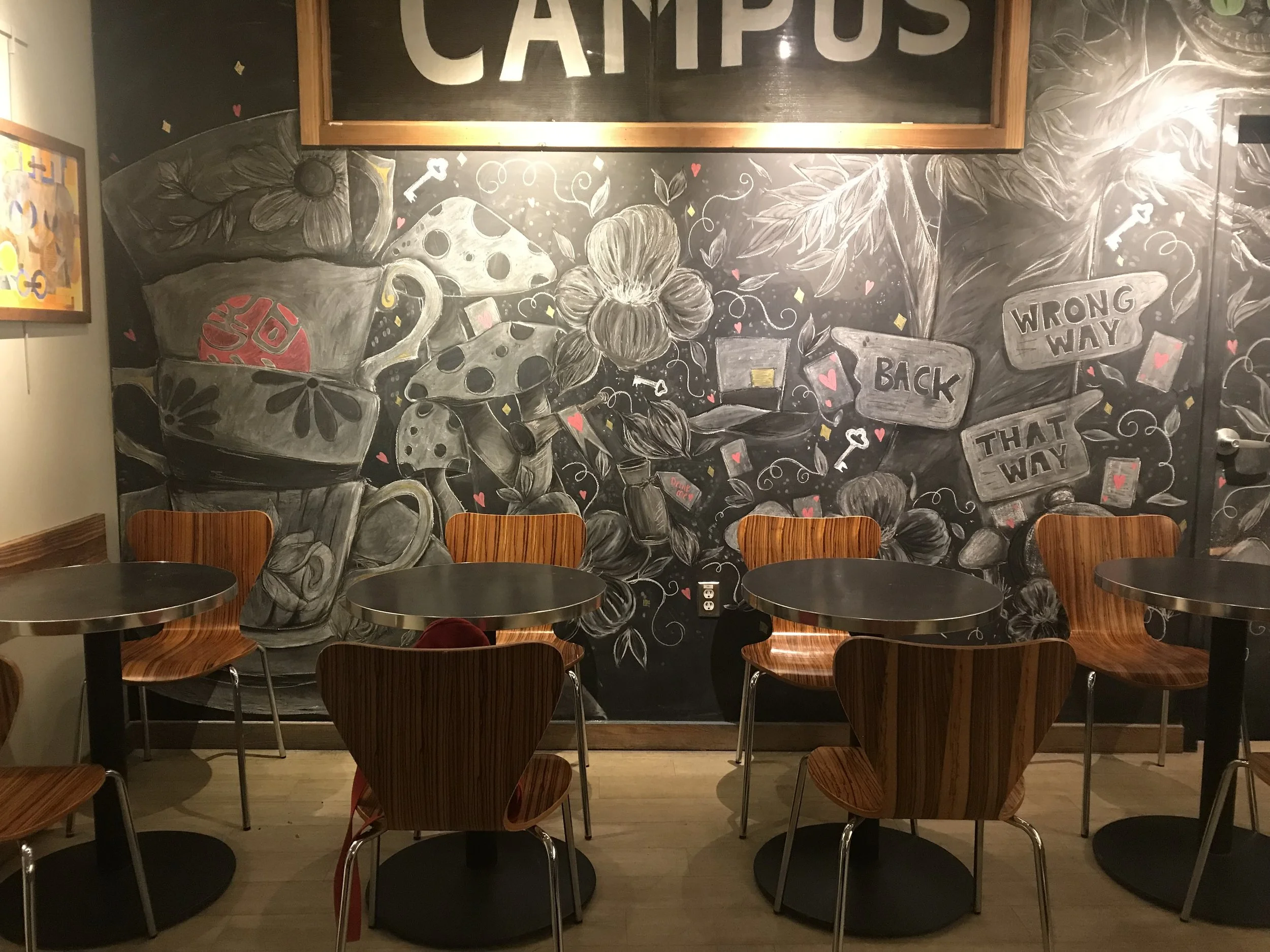 Chalk Mural at Sweet Water's Cafe 2019 Ypsilanti, MI