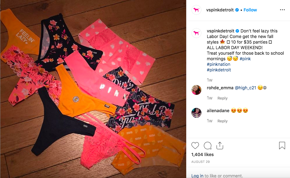 Social Media Post @VSPinkDetroit