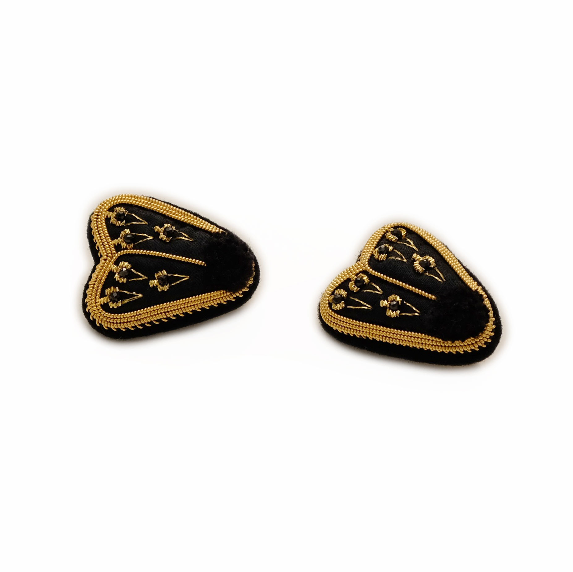 Mini Moth Black Garnet Brooch