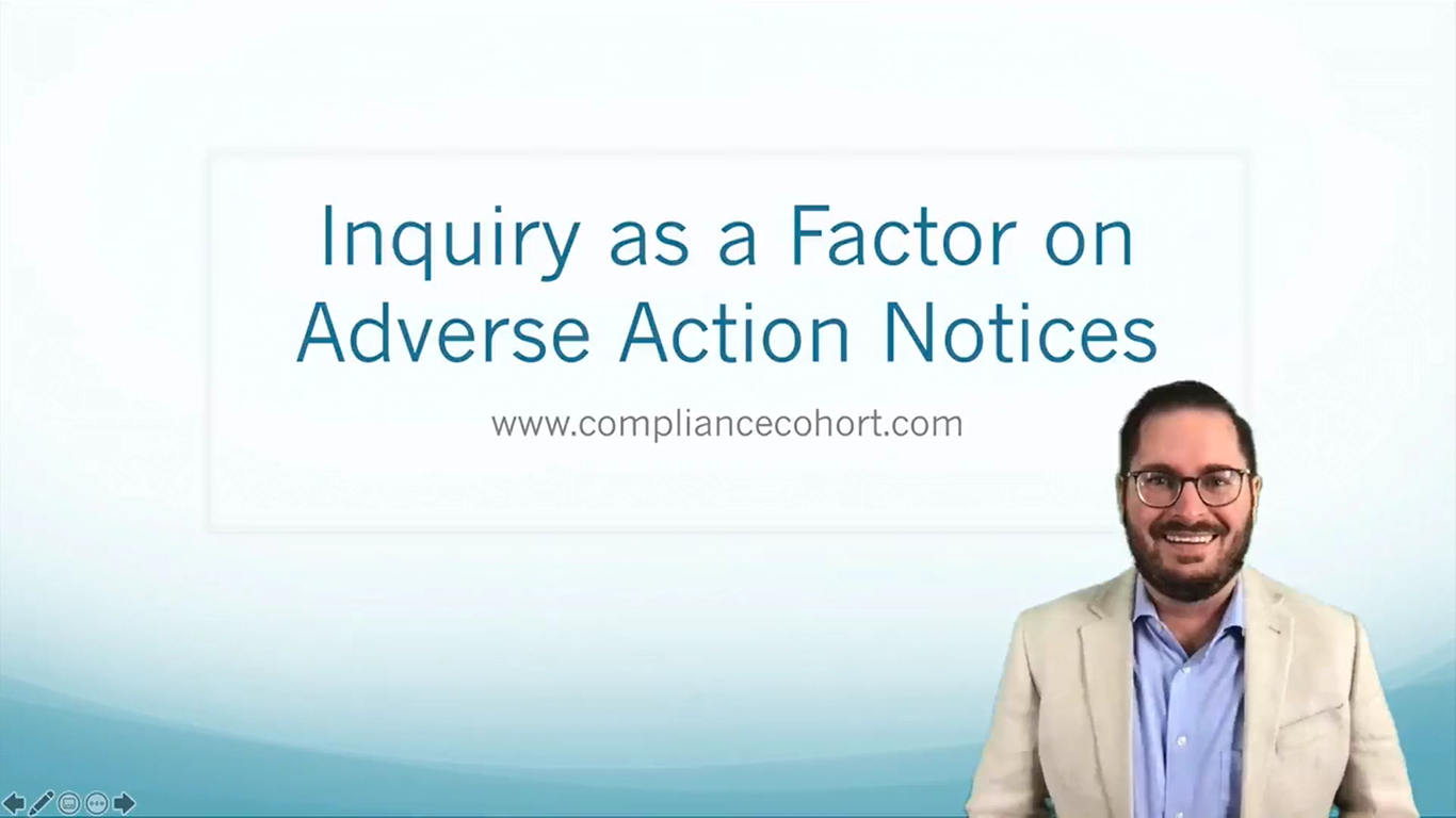 VIDEO: Inquiry as a Factor on Adverse Action Notices