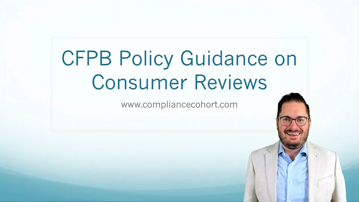 VIDEO: CFPB Guidance on Consumer Reviews