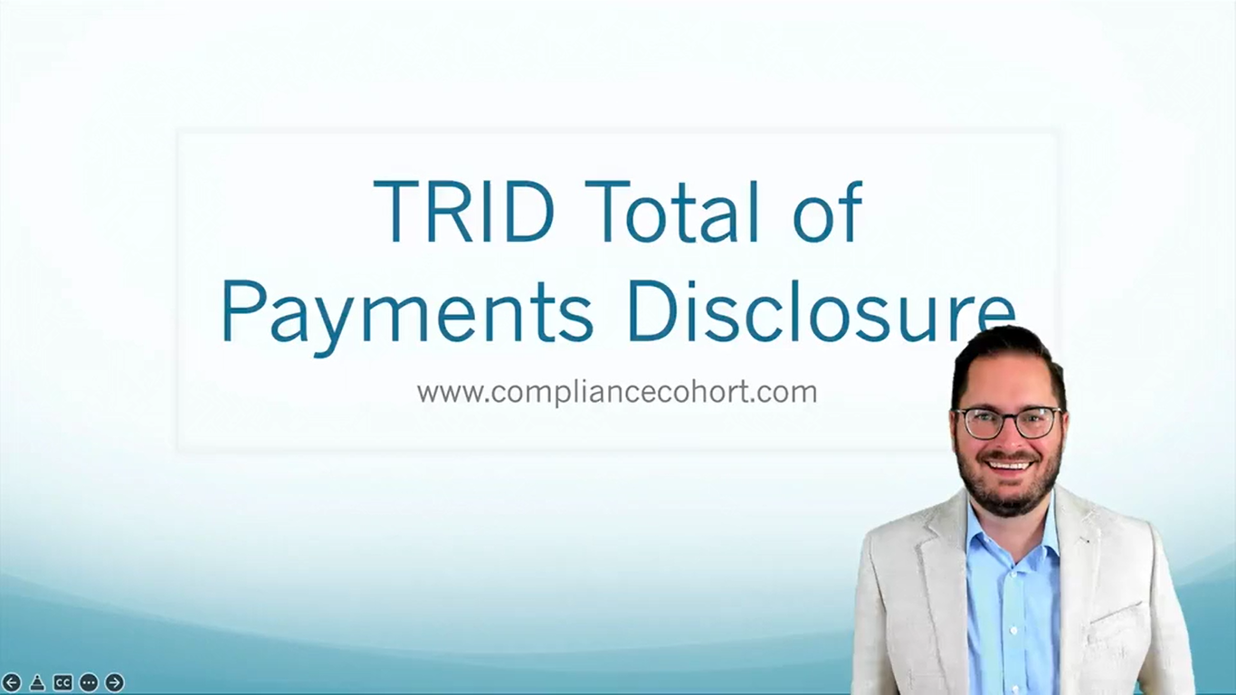 Video: TRID Total of Payments Disclosure
