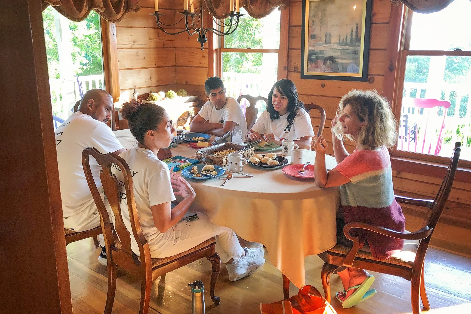 English lessons and breakfast with Eileen, Caleb, Isis, Edgar, and Melanie. Some of the most enjoyable times at Hisway Painting are English classes with our crew. We cherish this time in getting to know our employees better, and they get more confidence with their command of the language. This helps in communicating with customers more effectively and in their daily lives. We have seen them grow so much through these classes, and are thankful for the time with them!