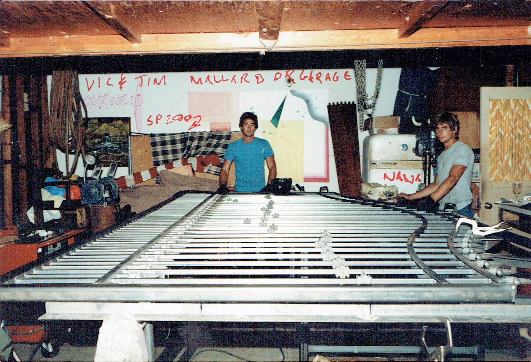 Vic and Jim in their garage