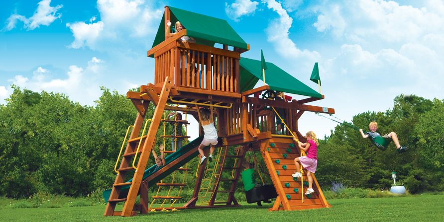 Rainbow Play: Backyard Wooden Playsets & Swing Sets