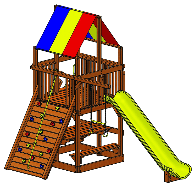 Clubhouse Design Style * Square base with Sandbox, Picnic Table, General Store or Lower Level Playhouse Options
