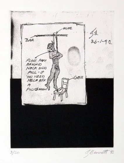 Gordon Bennett, Ask a Policeman, 1993 - Just remember when they say you have nothing to fear, they did the best they could, it's your own fault. This one hits pretty hard of late following further contact between family and the Queensland Police.