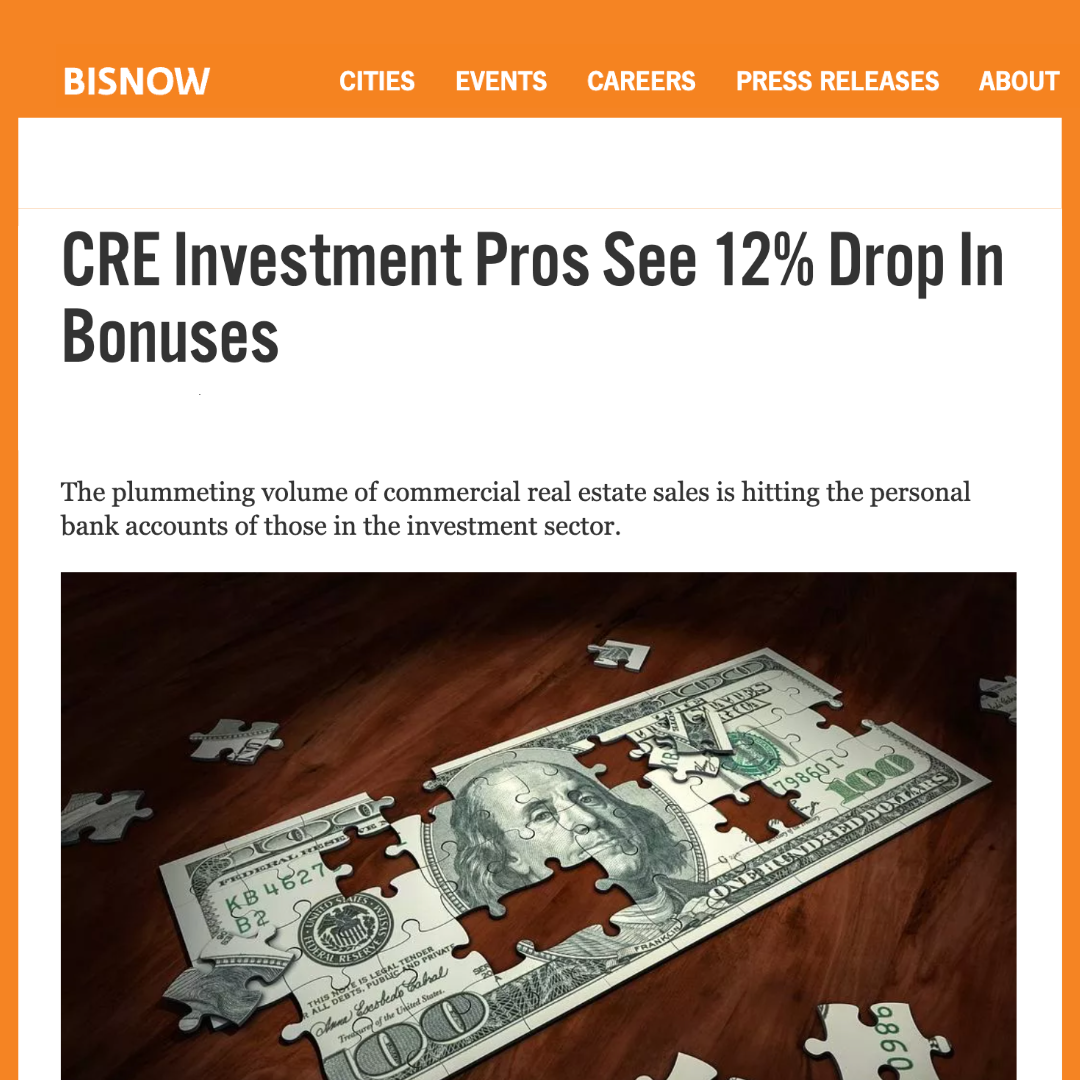 CRE Investment Pros See 12% Drop In Bonuses