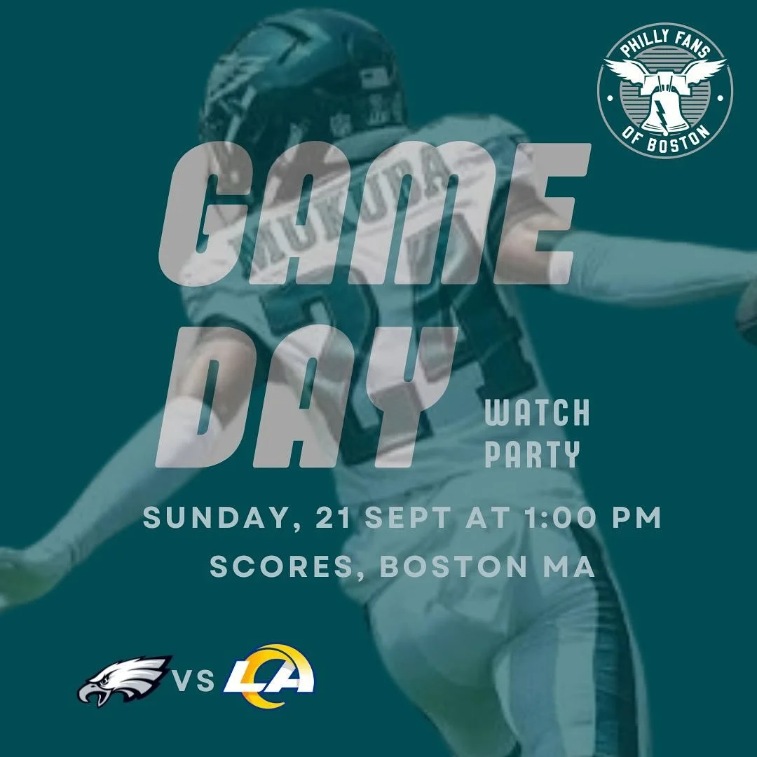 🦅GAME WATCH ANNOUNCEMENT🦅

2025 Week 3
Rams vs Eagles
Sunday September 21, 2025
1:00 pm kickoff (doors at 11am)

@scoresboston 166 Canal St., steps from TD Garden

Featuring @djskoolyahd 🎧
Both Floors, no reservations!

Last week our Birds continu