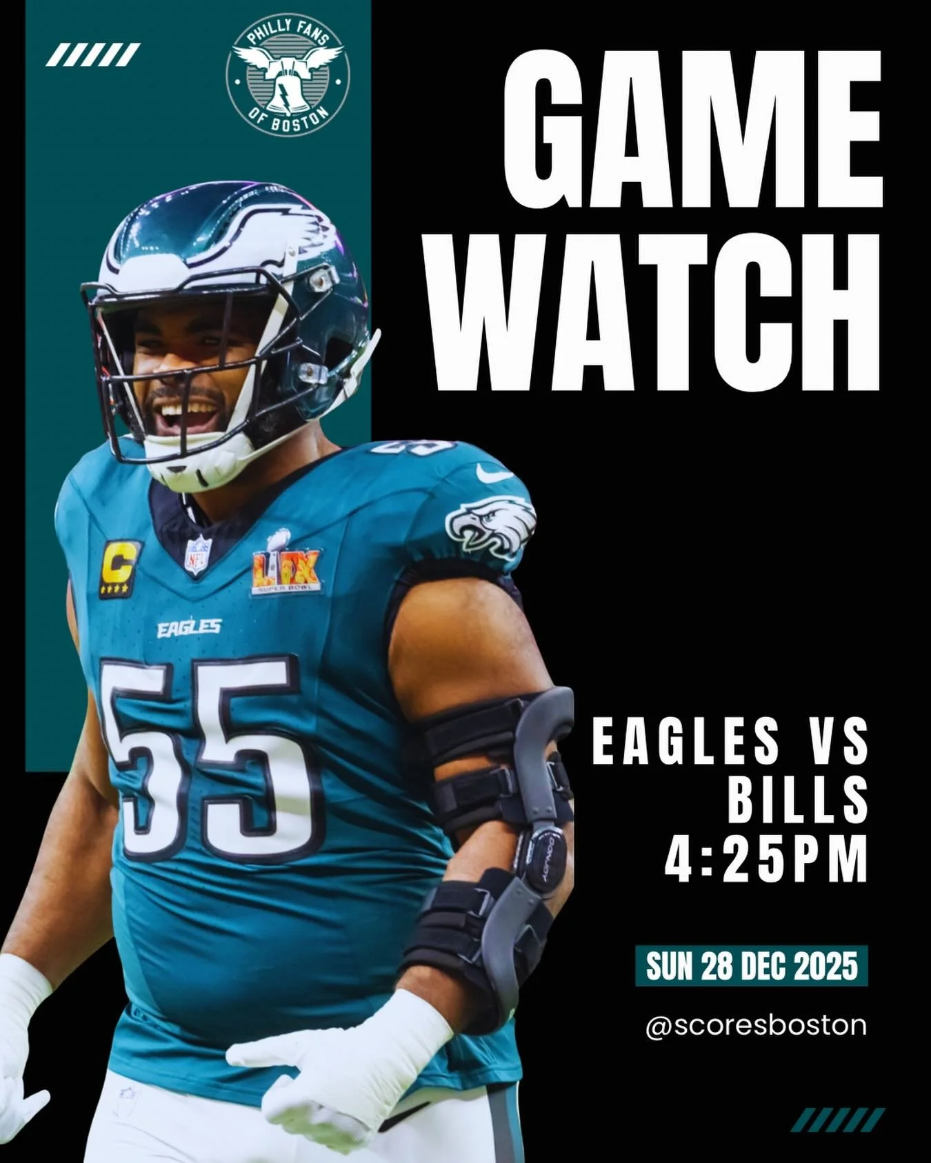 🦅GAME WATCH ANNOUNCEMENT🦅

2025 Week 17
Eagles vs Commanders
Saturday, December 28, 2025
4:25pm kickoff

@scoresboston 166 Canal St., steps from TD Garden

Featuring @djskoolyahd 🎧
Both floors, no reservations!

We hope everyone had a wonderful Ch