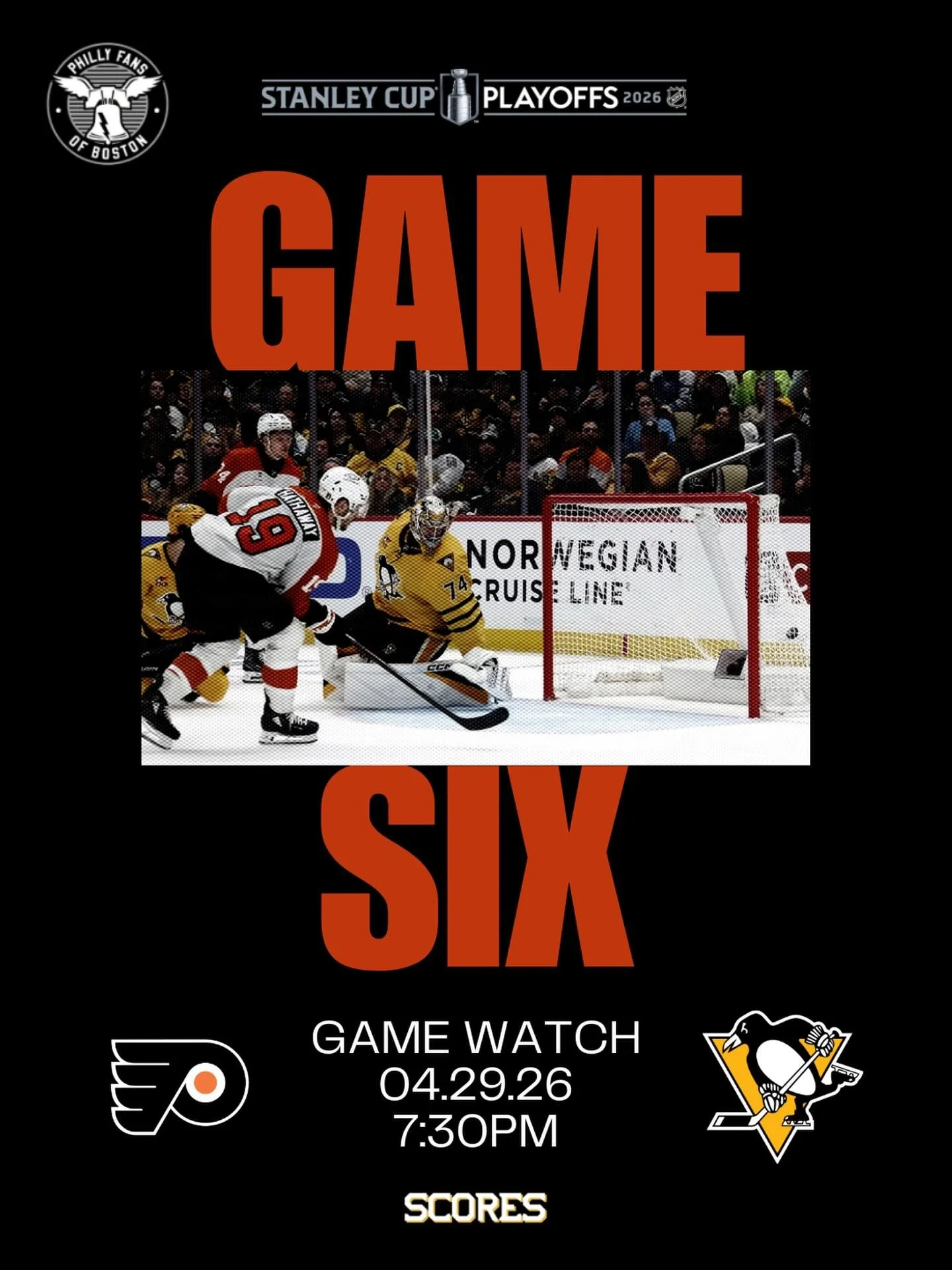 It&rsquo;s time to lock in. Let&rsquo;s show up and finish this
-
Game 6. Scores. Wear orange. Be there.
Puck drop is at 7:30pm, you won&rsquo;t wanna miss it
🧡🖤
#phillyfansofboston #flyer #philadelphia #philadelphiaflyers #philly