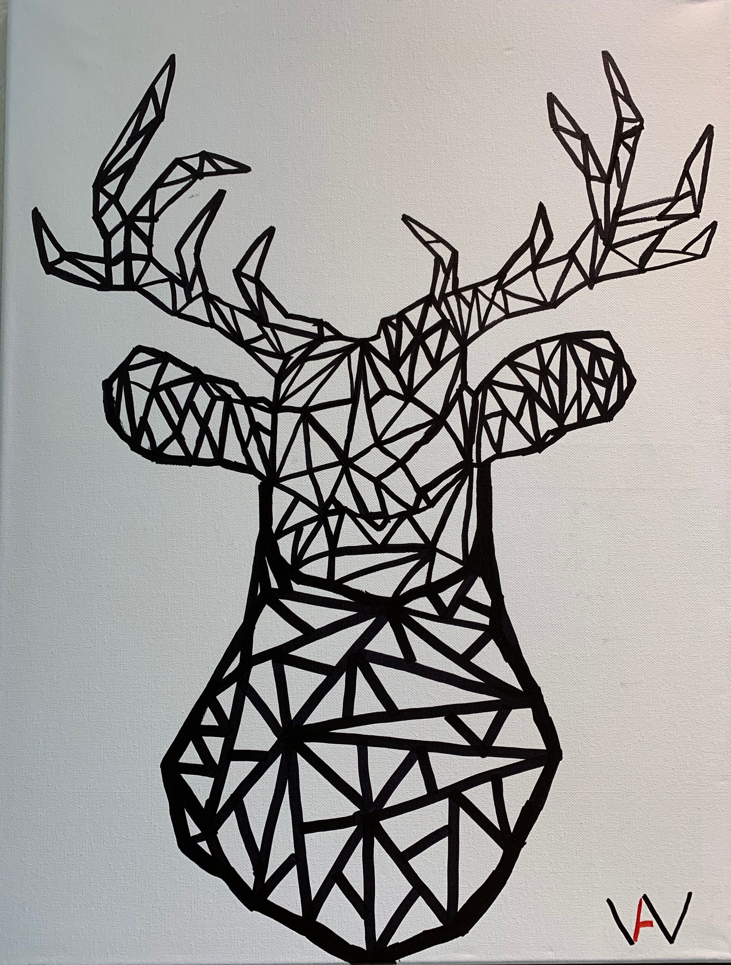 Hand Drawn Deer Canvas