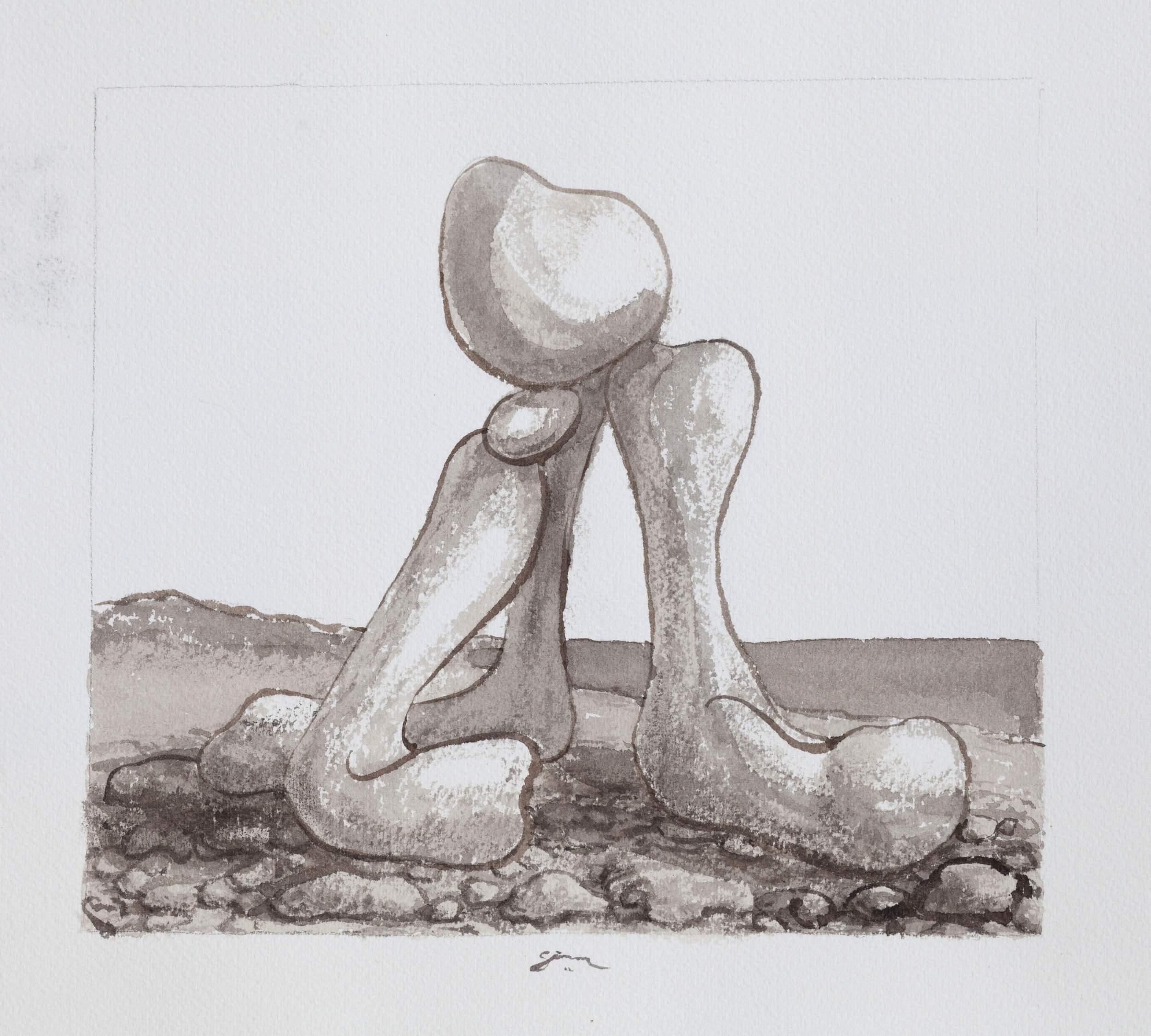 Figure on a stoney beach