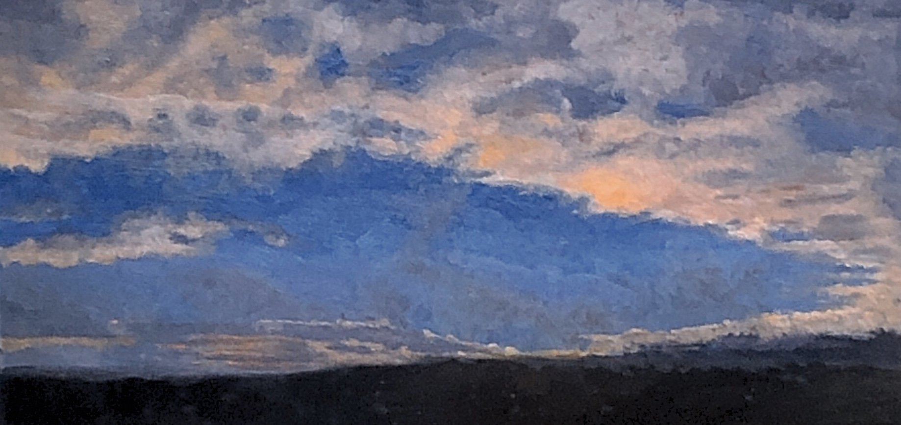 Yellow Sunset, oil on masonite 40x20cm, private collection
