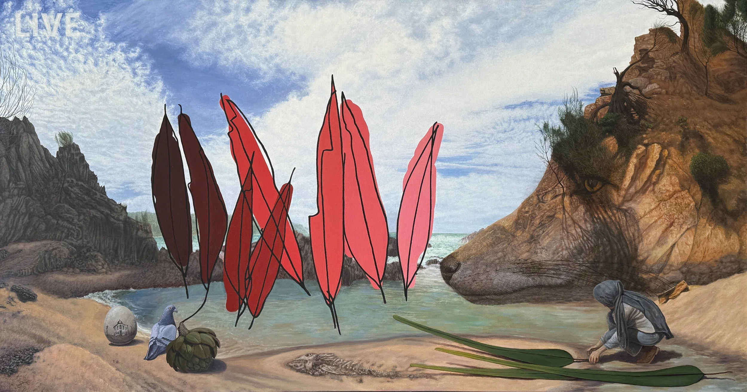 Live, oil on linen, 80"x42"