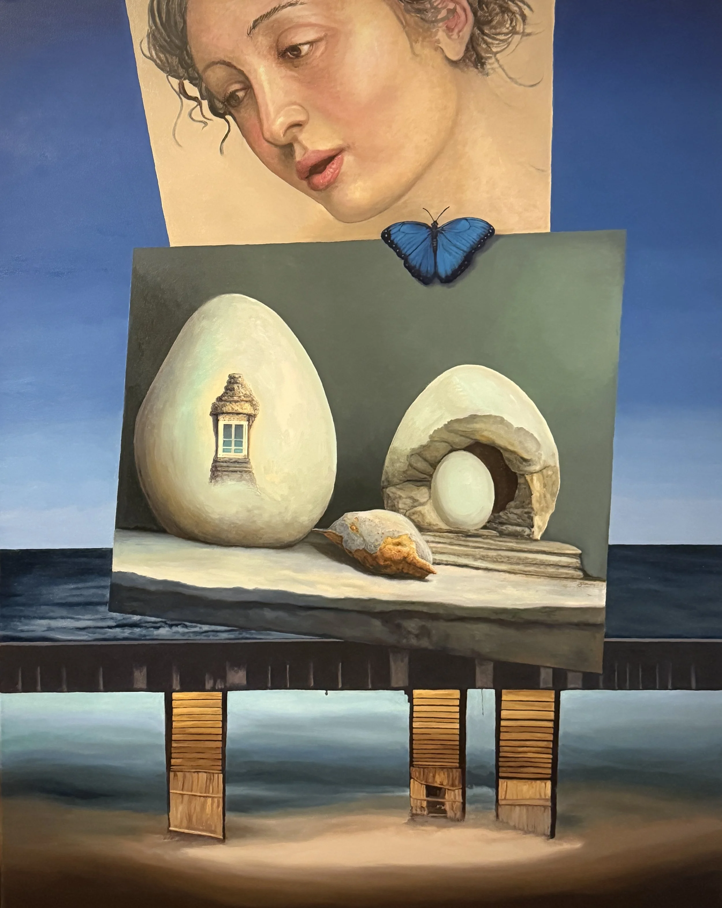 The God of AI, Wip, oil on linen,  80x100cm