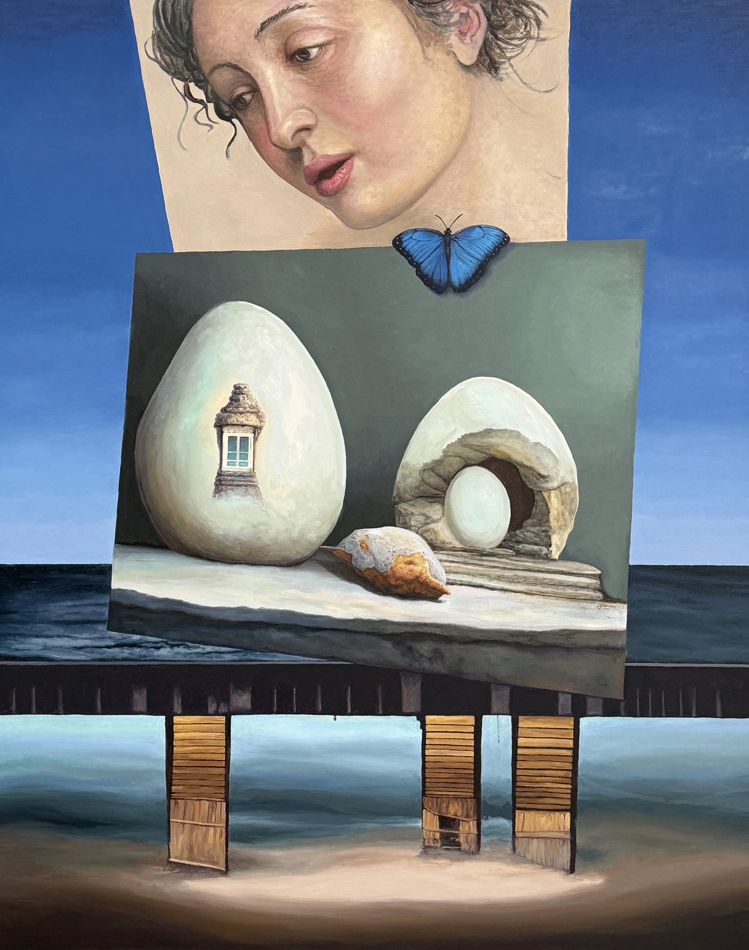 The God of AI, Wip, oil on linen,  80x100cm