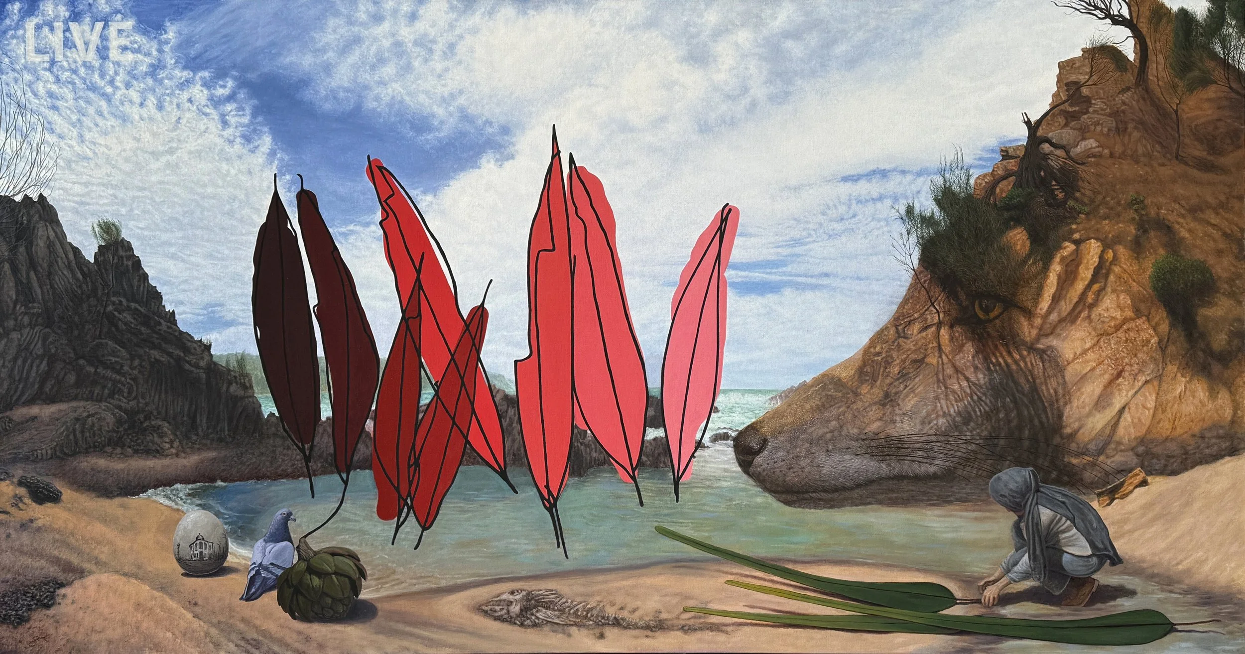 Live, oil on linen, 203x107cm