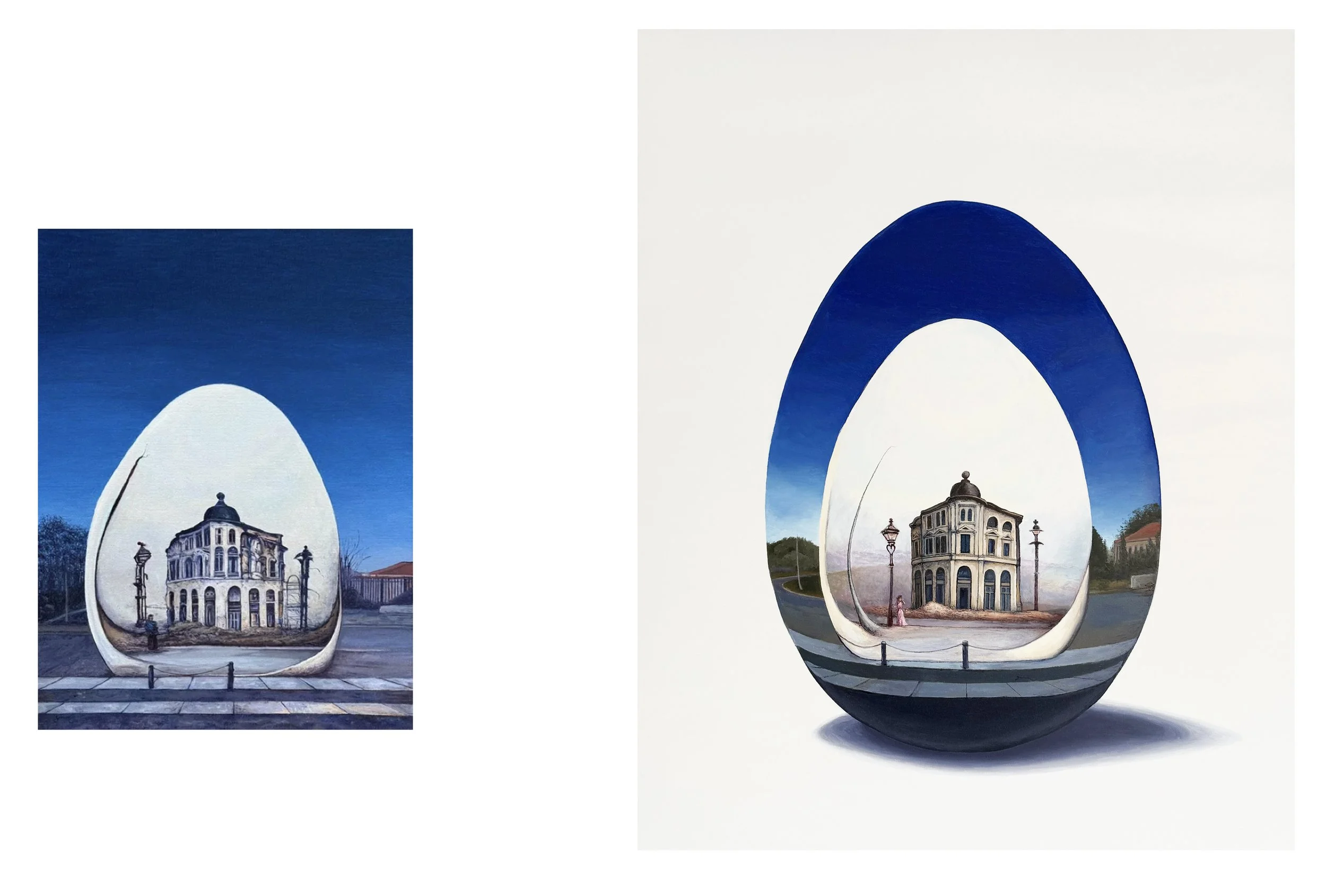 Ecologies of Inception, oil on linen,  46x60cm  and 80x100cm