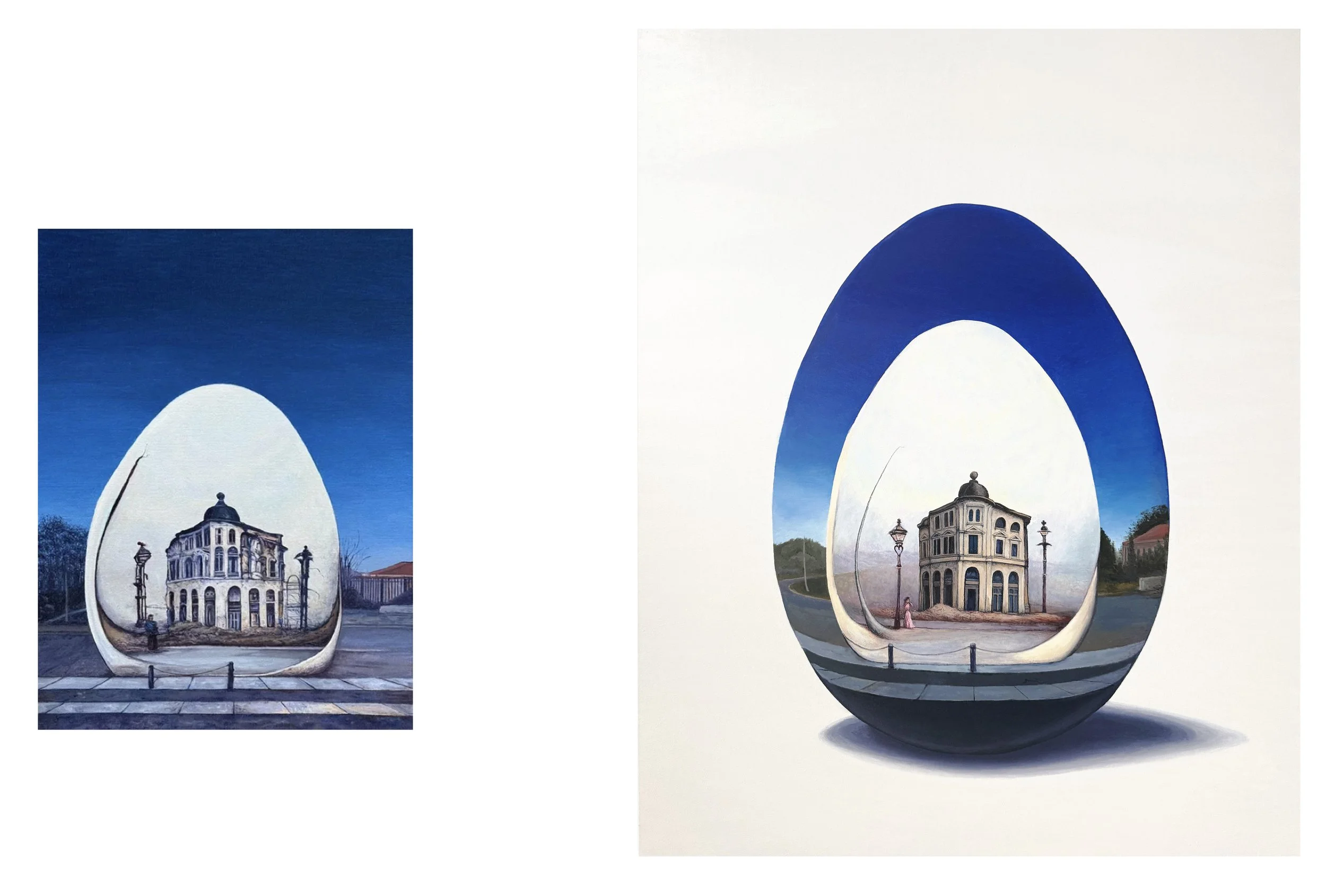 Ecologies of Inception, oil on linen,  46x60cm, 80x100cm