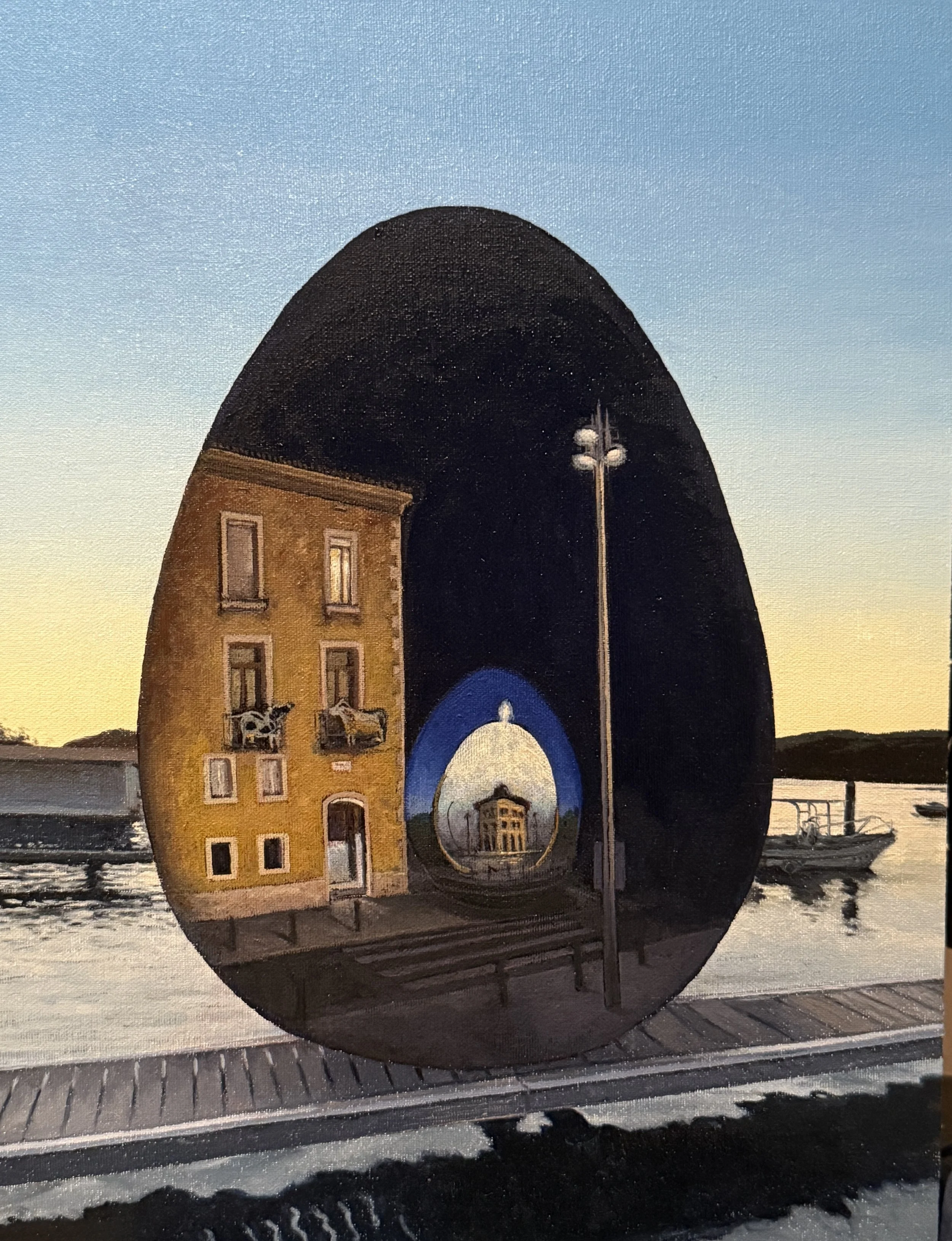 Invisibility, oil on linen on board 27x35cm