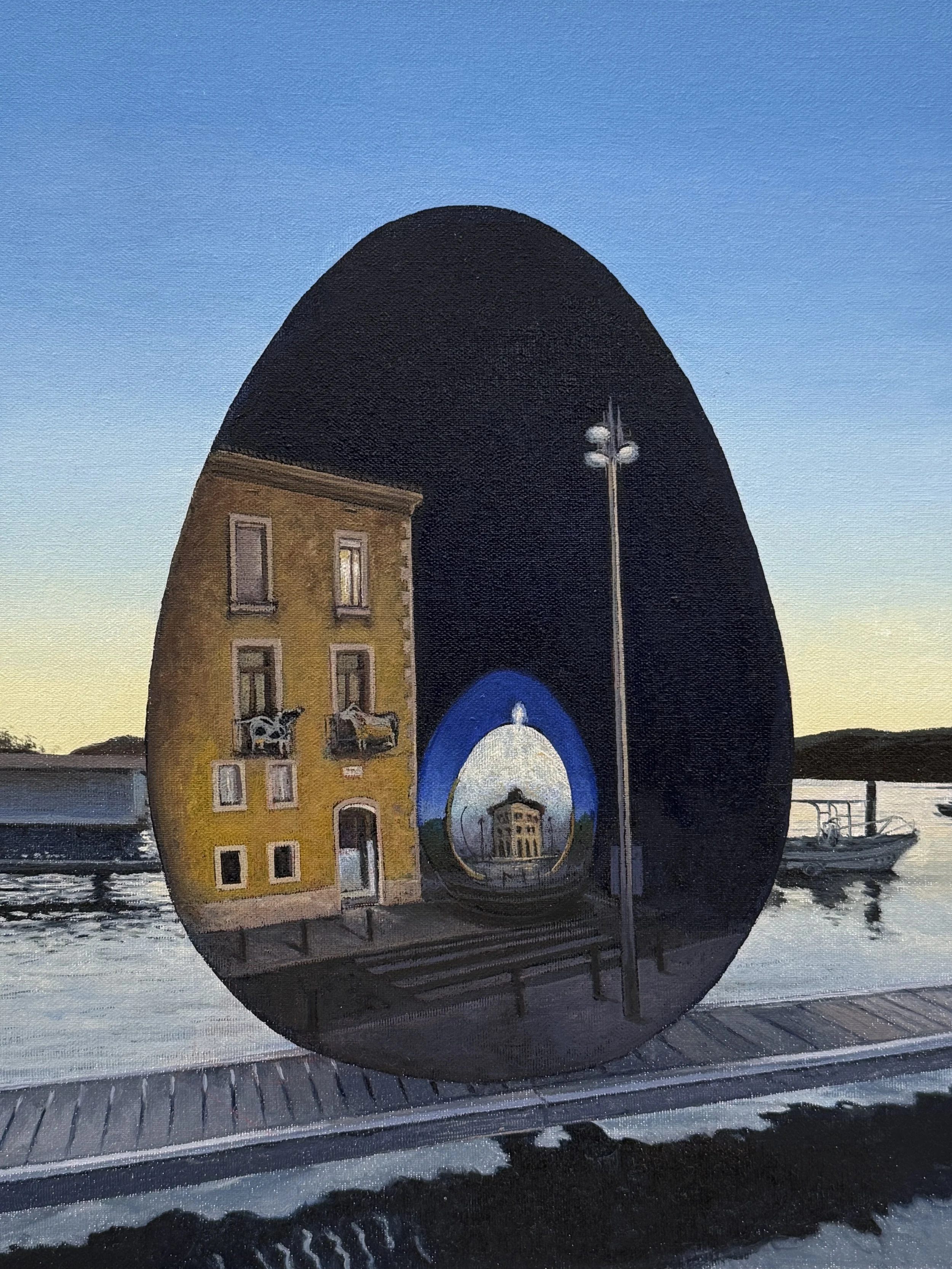 Invisibility, oil on linen on board 27x35cm
