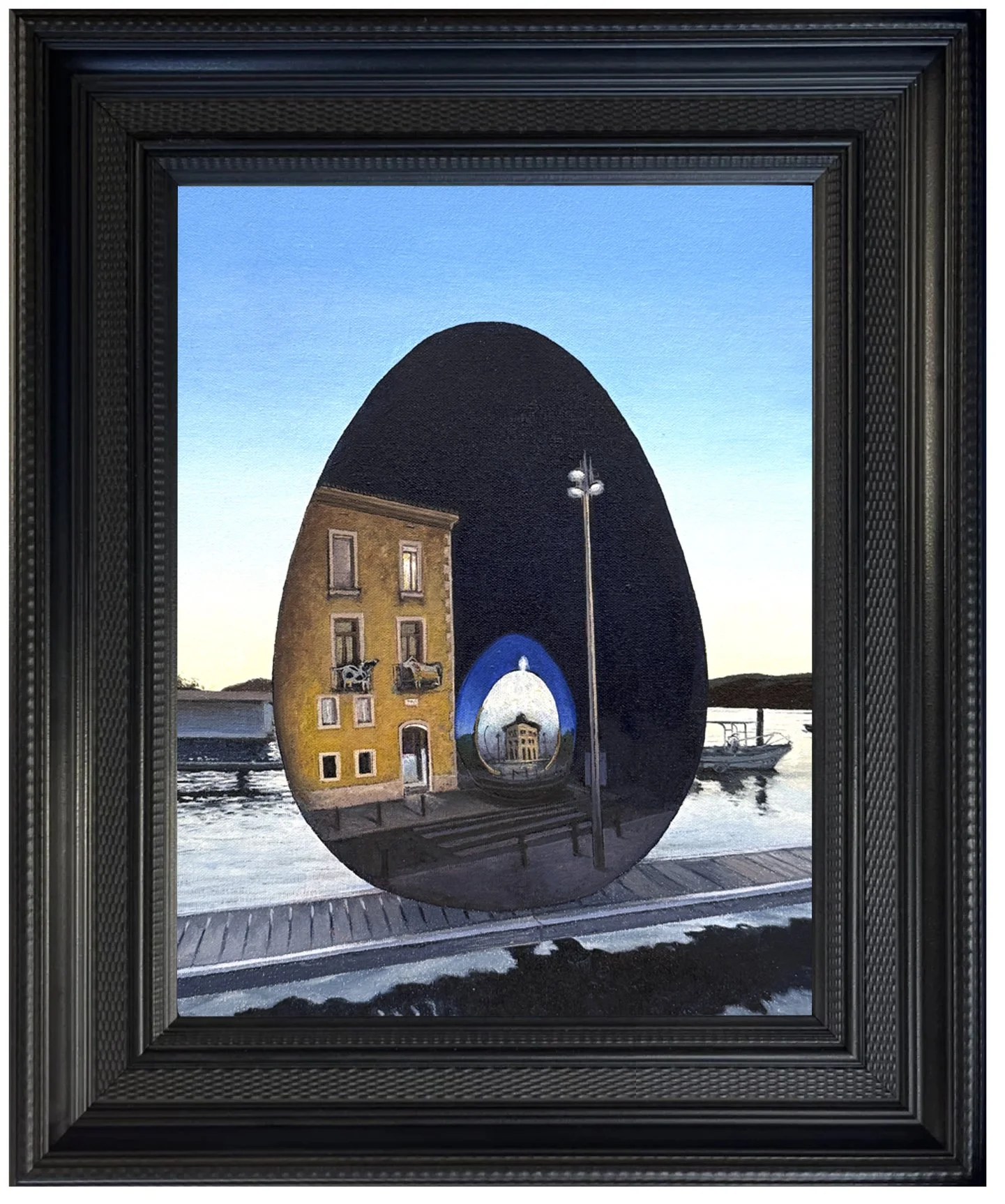 Invisibility, oil on linen on board 27x35cm (+ frame)