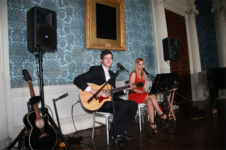 Taylormade Acoustic Duo performing at a wedding ceremony at Claydon House Buckinghamshire