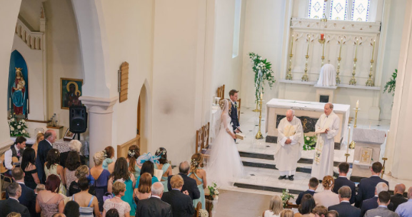Playing at St Bede's Catholic Church for Naomi and Tom's Wedding Ceremony (Taylormade are bottom left!)