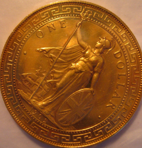 A British Colonial Proof Trade Dollar Coin, struck in gold (1902)