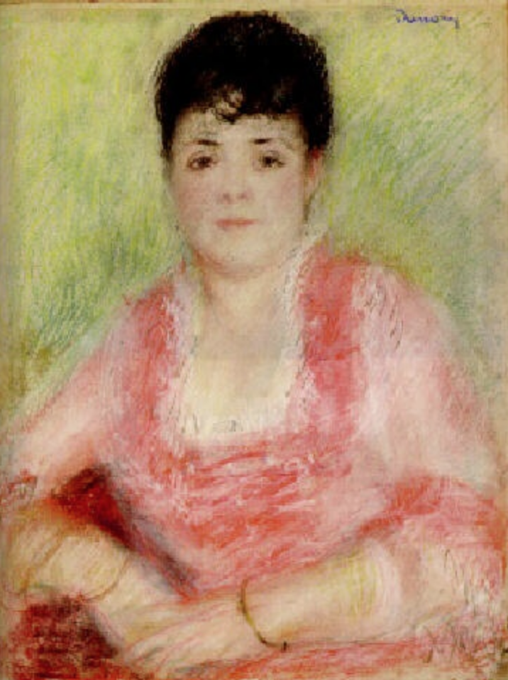  Portrait de femme à la robe rose by Pierre-Auguste Renoir