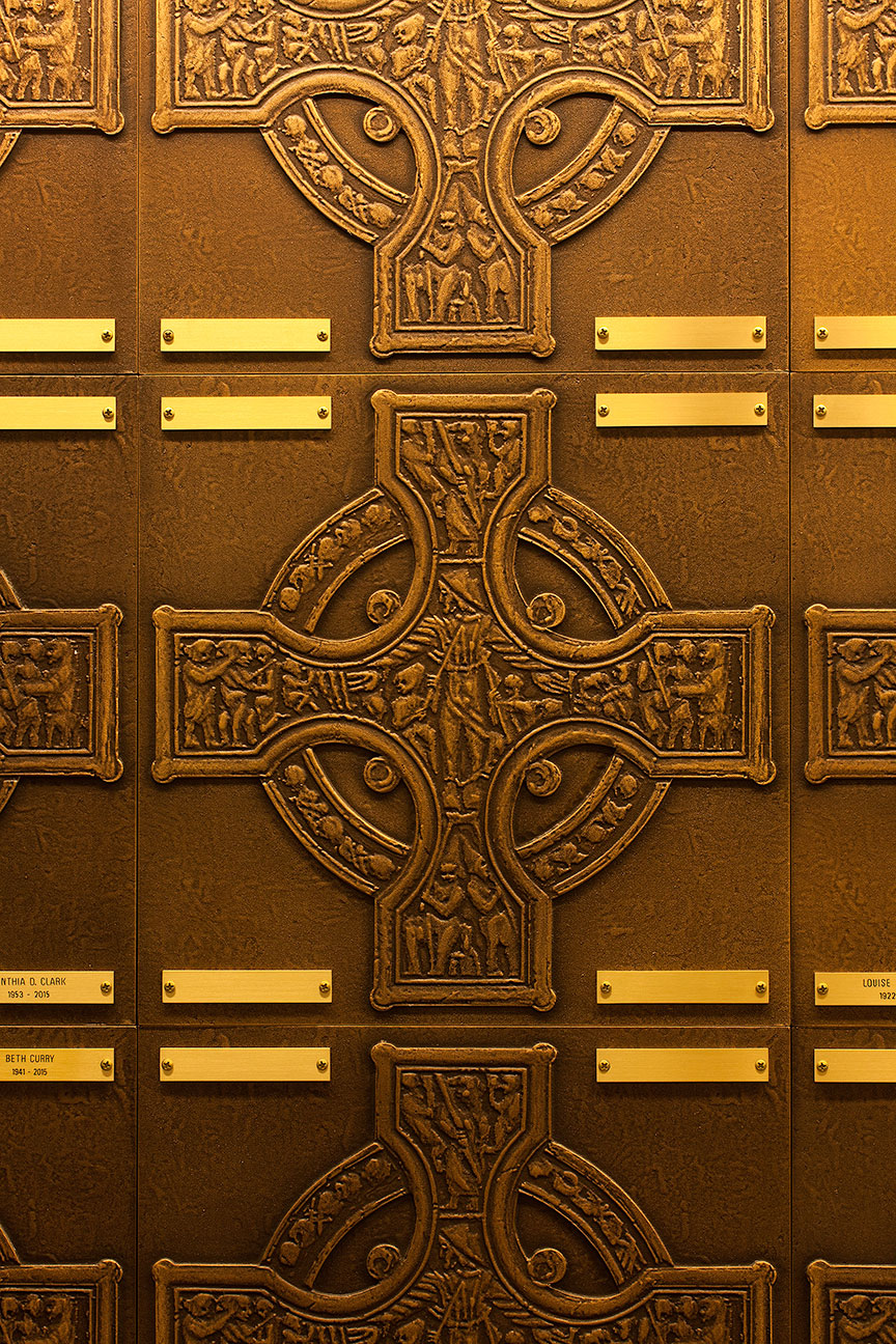 FAPC Columbarium - Celtic Crosses & Brass Name Plates
