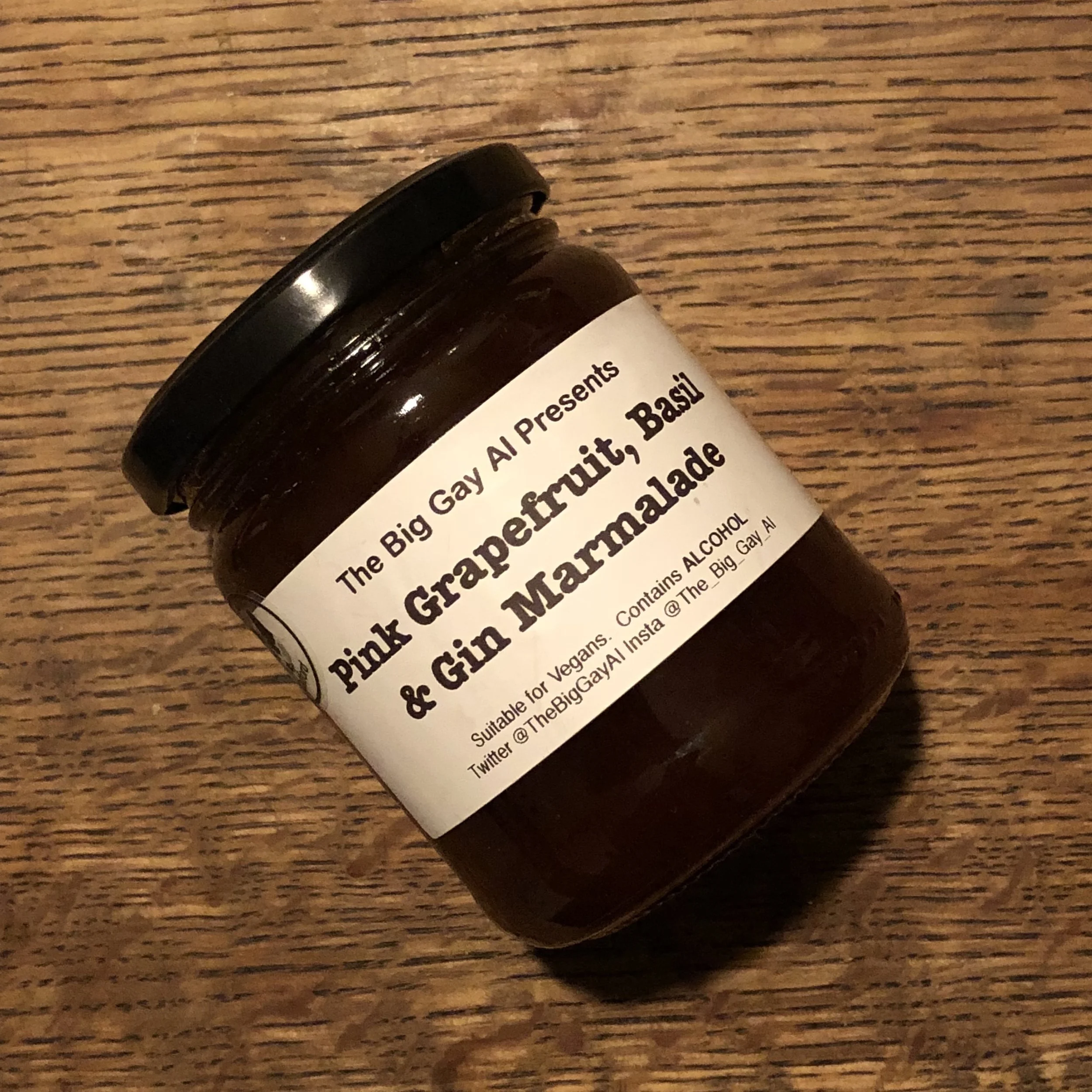 Pink Grapefruit, Basil and Gin Marmalade